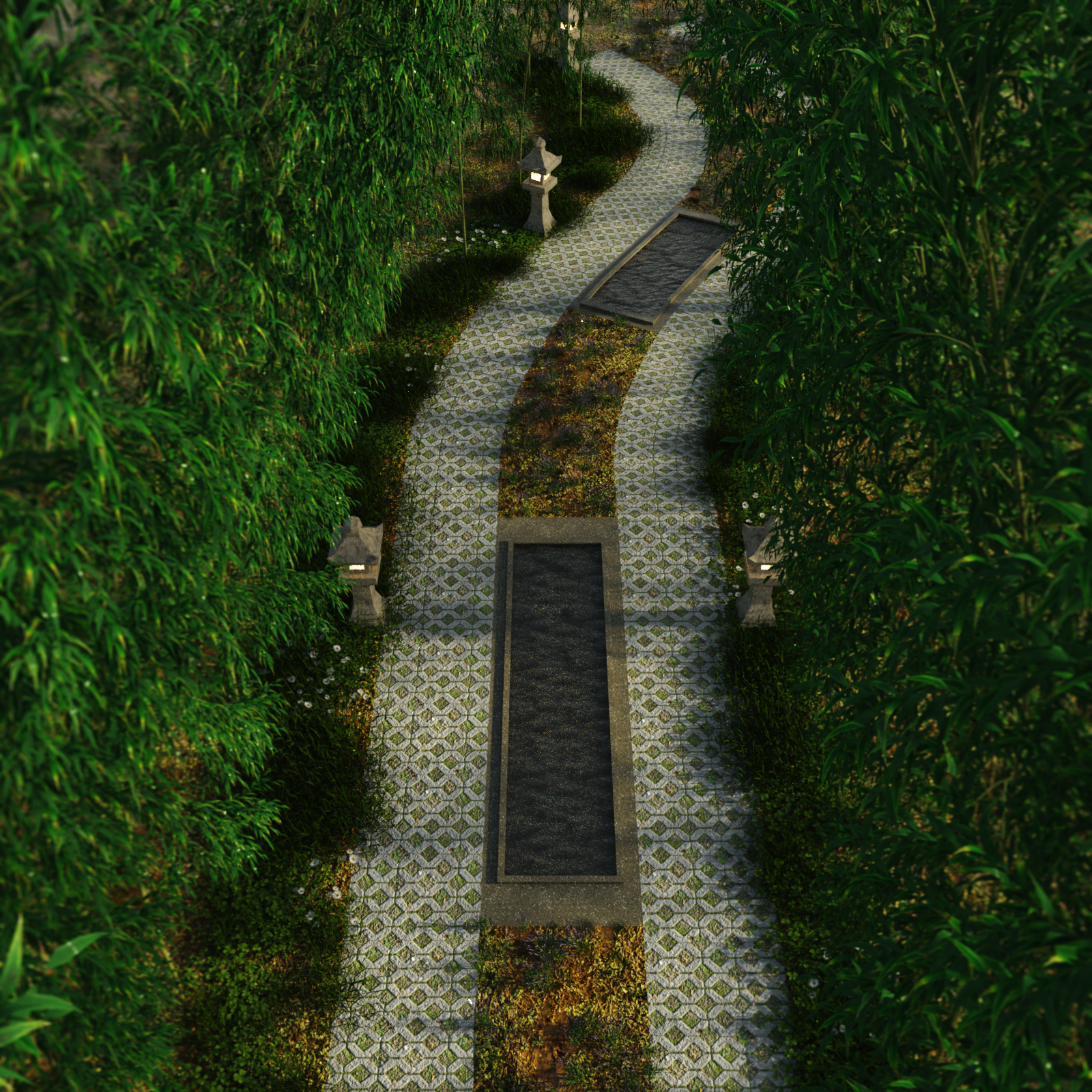Japanese Bamboo Garden by N/A