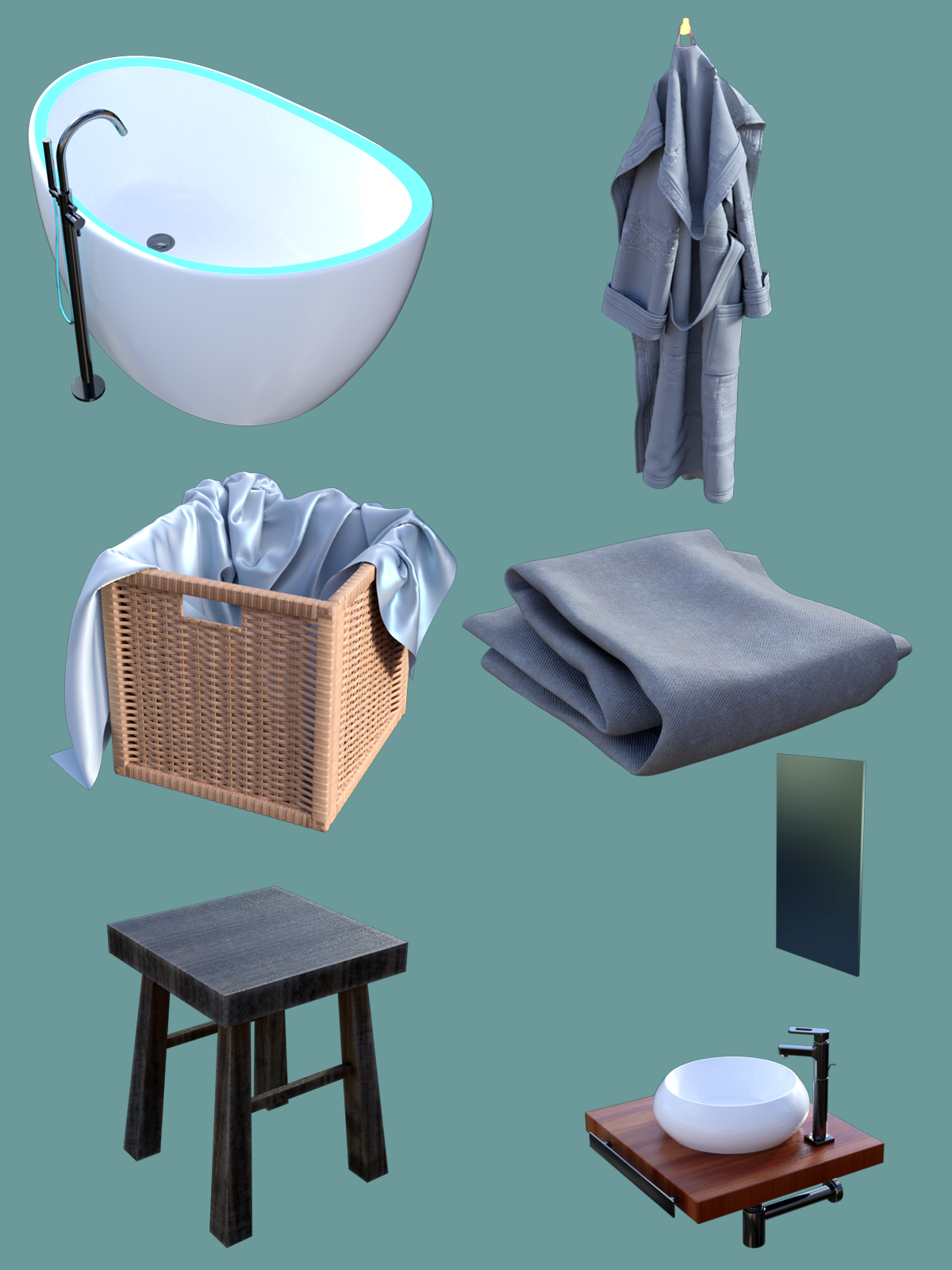 Neon Bathroom for Daz and Poser by N/A