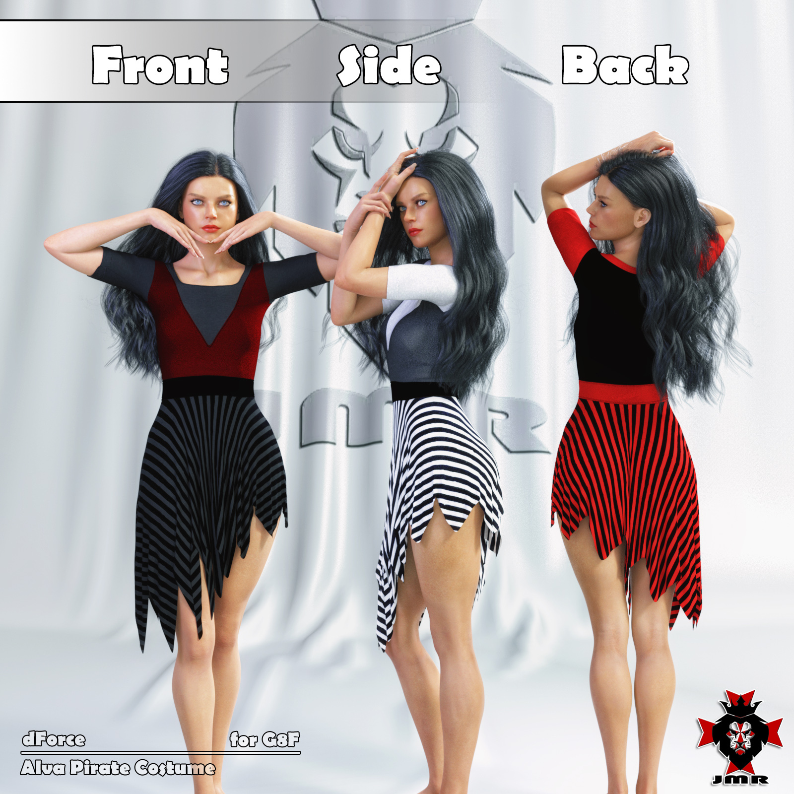 JMR dForce Alva Pirate Costume for G8F by N/A