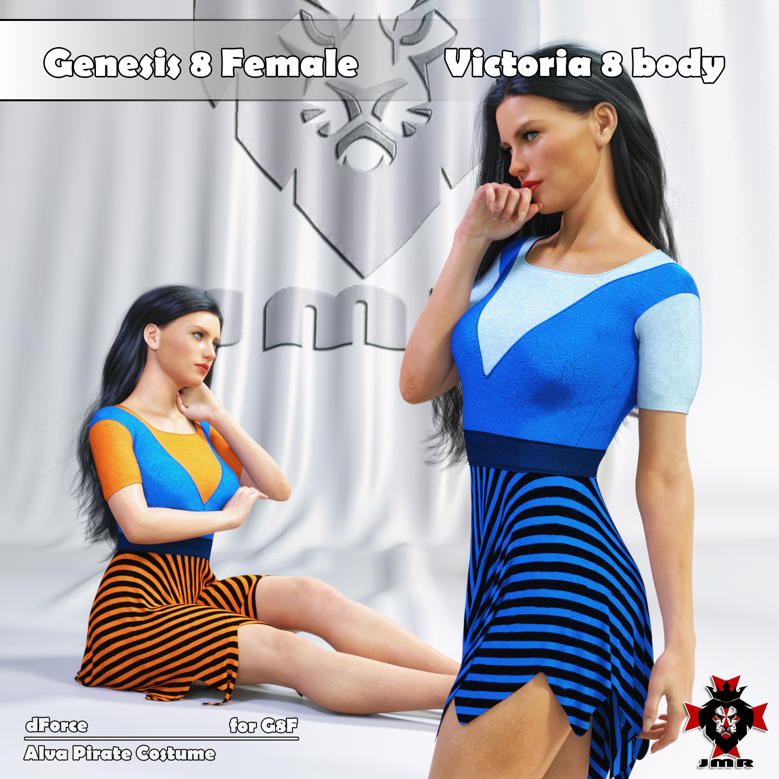 JMR dForce Alva Pirate Costume for G8F by N/A