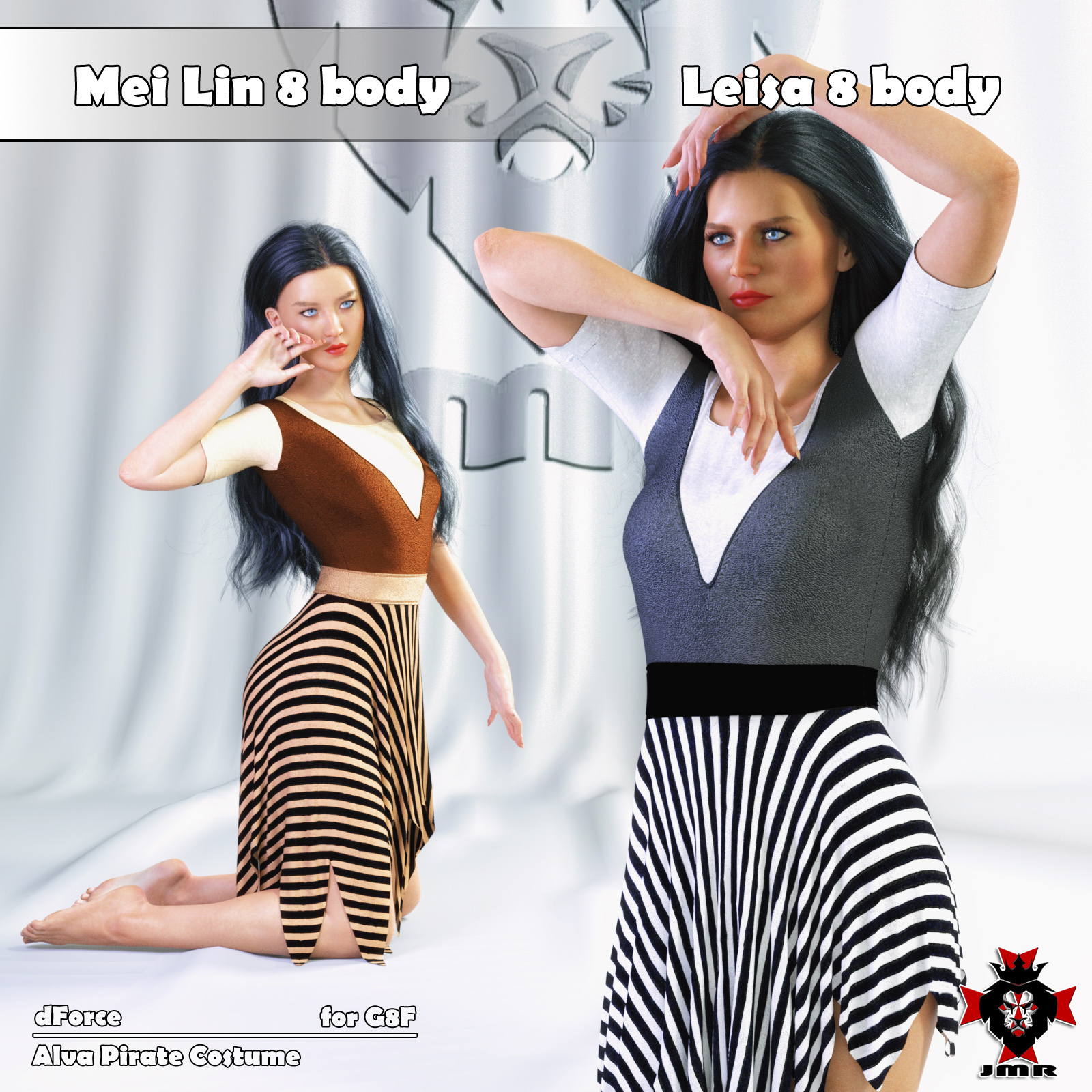 JMR dForce Alva Pirate Costume for G8F by N/A