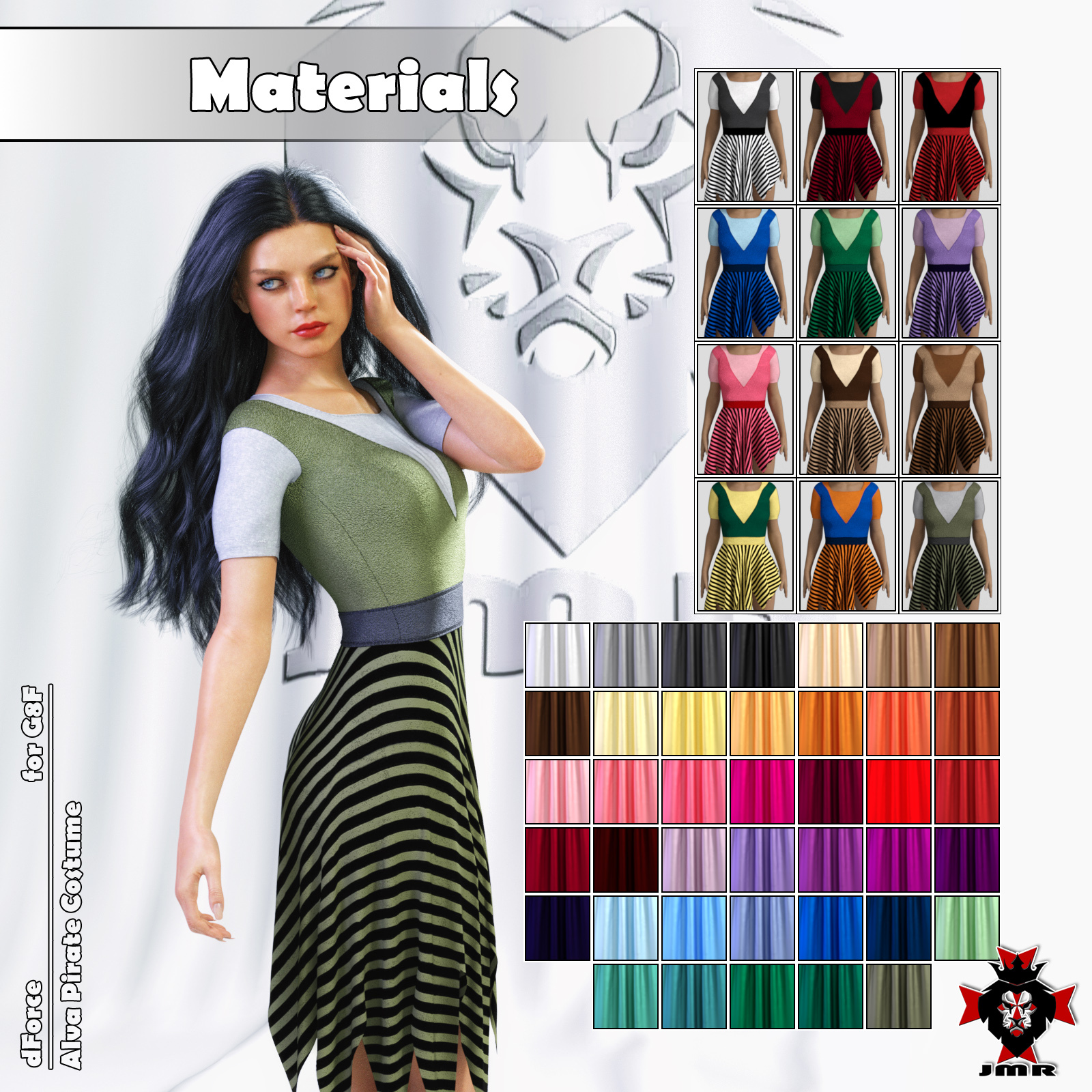 JMR dForce Alva Pirate Costume for G8F by N/A
