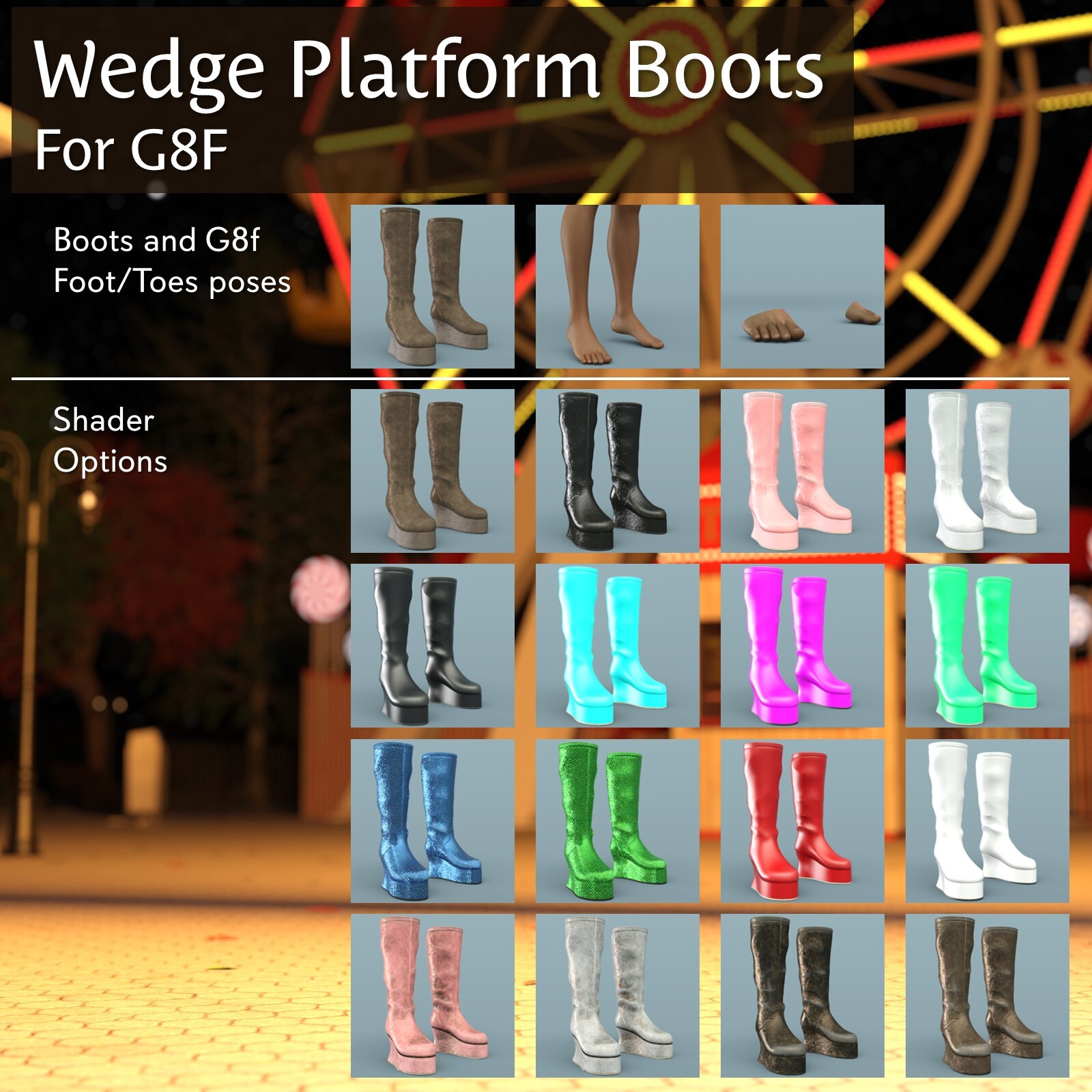 Wedge Platform Boots for G8F by N/A