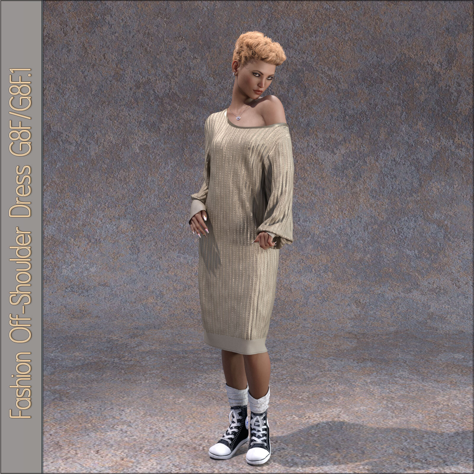 Fashion Off-Shoulder Dress by N/A