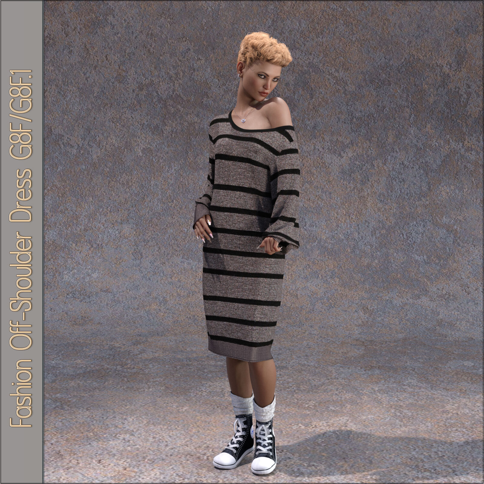 Fashion Off-Shoulder Dress by N/A