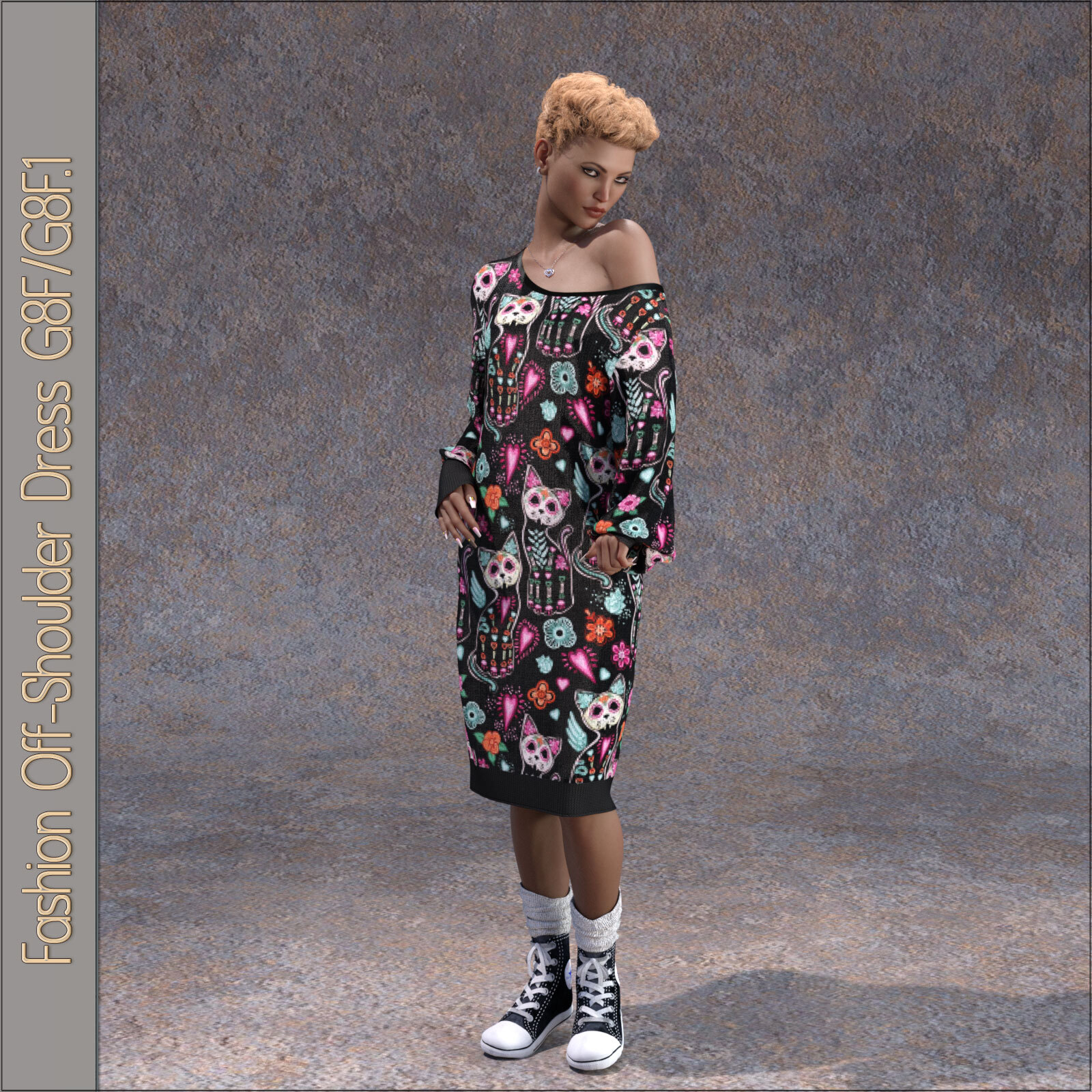 Fashion Off-Shoulder Dress by N/A