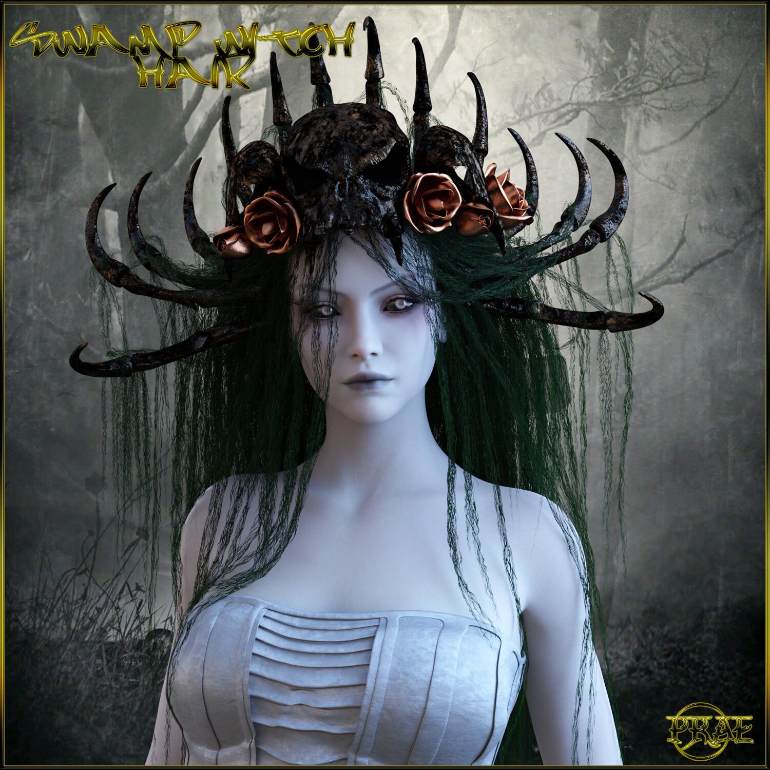 Prae-Swamp Witch Hair For G8F Daz by N/A