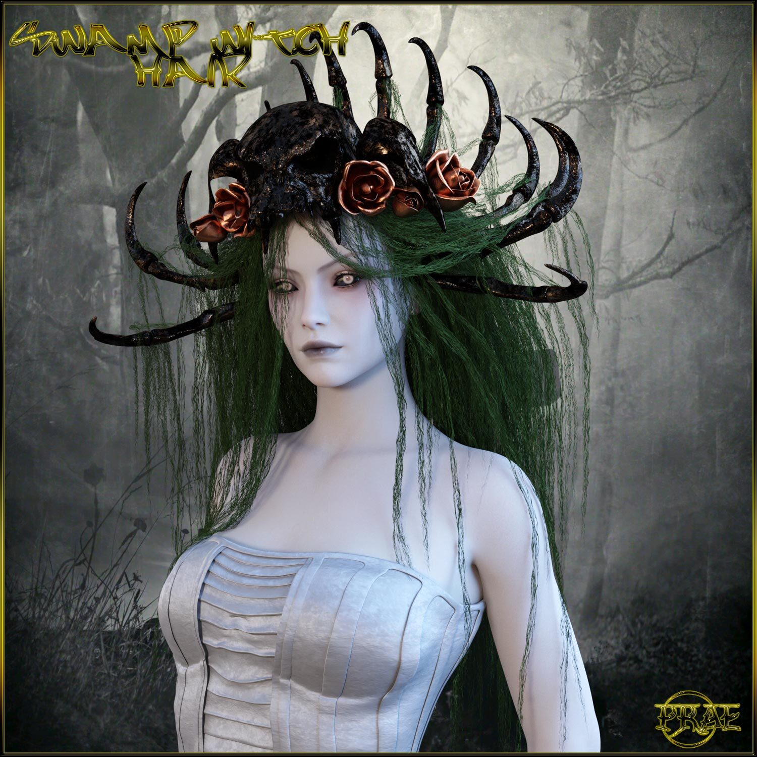 Prae-Swamp Witch Hair For G8F Daz by N/A