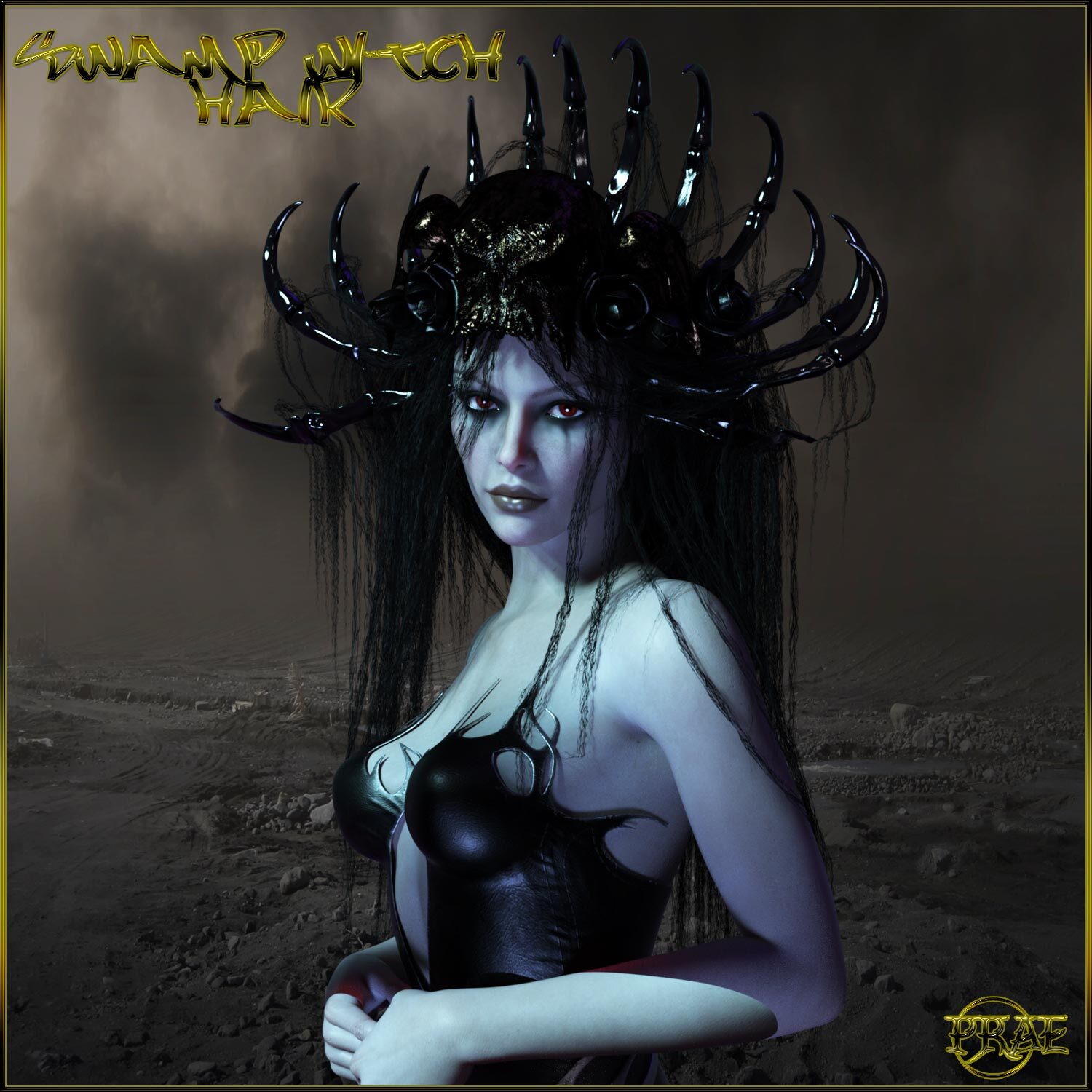 Prae-Swamp Witch Hair For G8F Daz by N/A