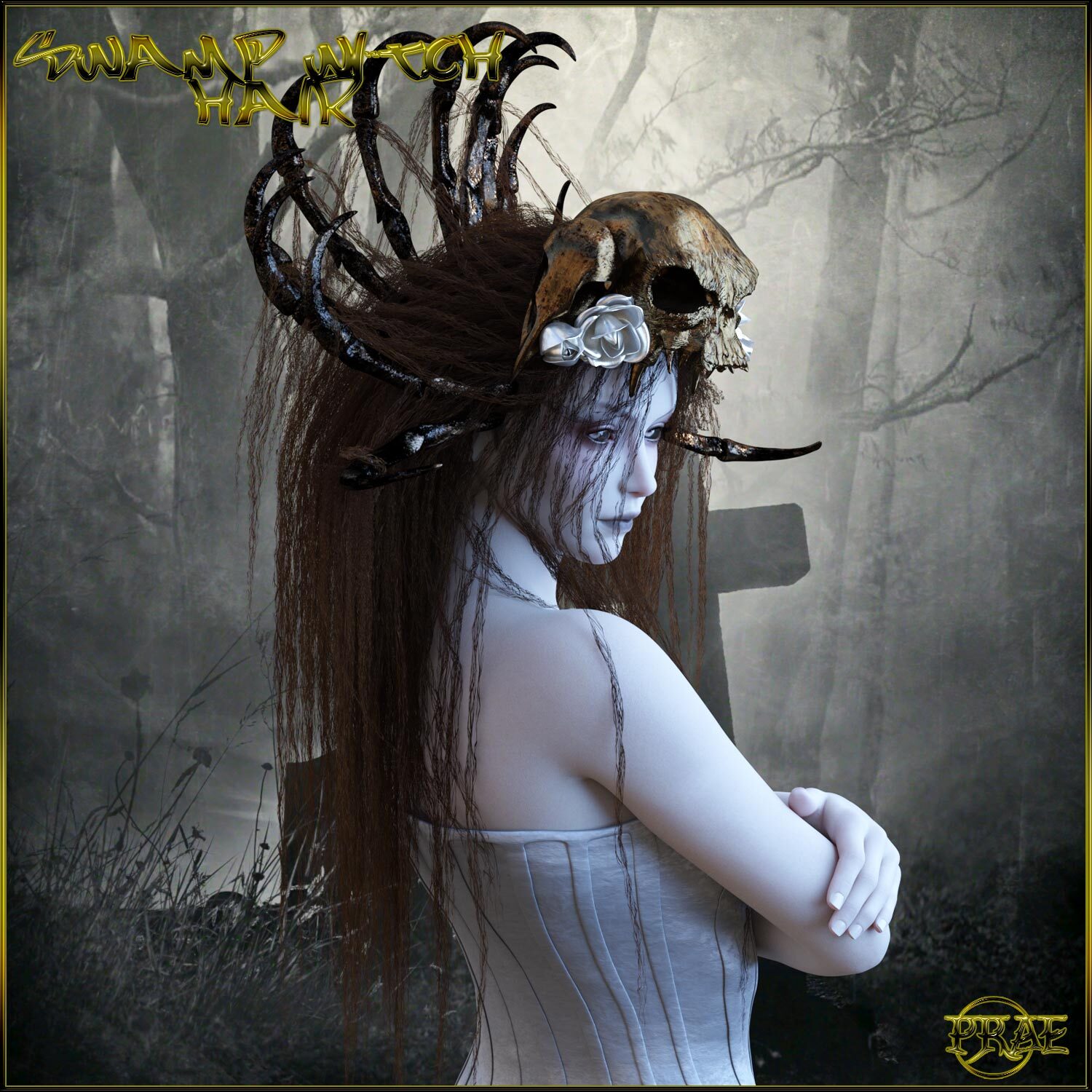 Prae-Swamp Witch Hair For G8F Daz by N/A