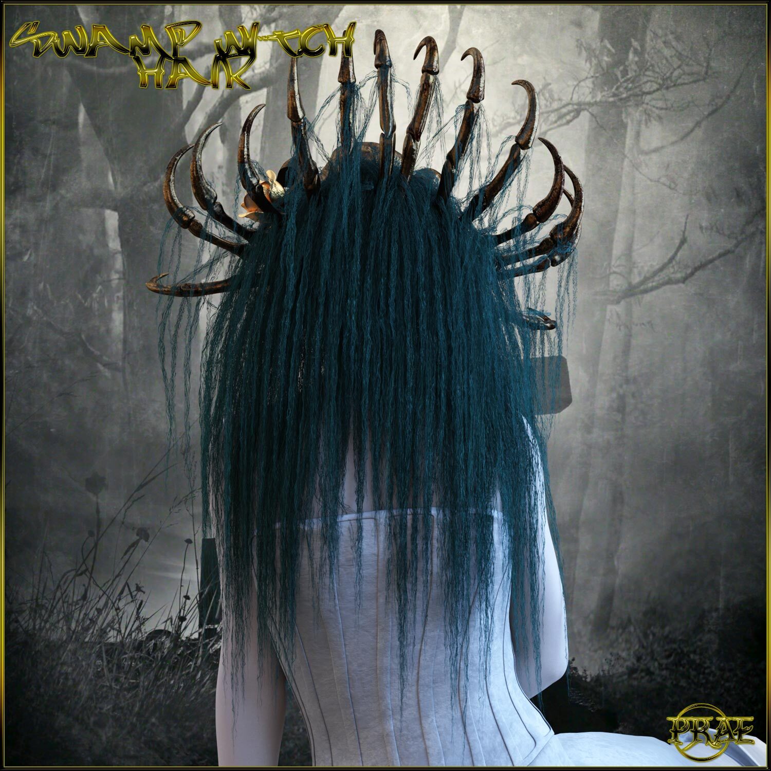 Prae-Swamp Witch Hair For G8F Daz by N/A
