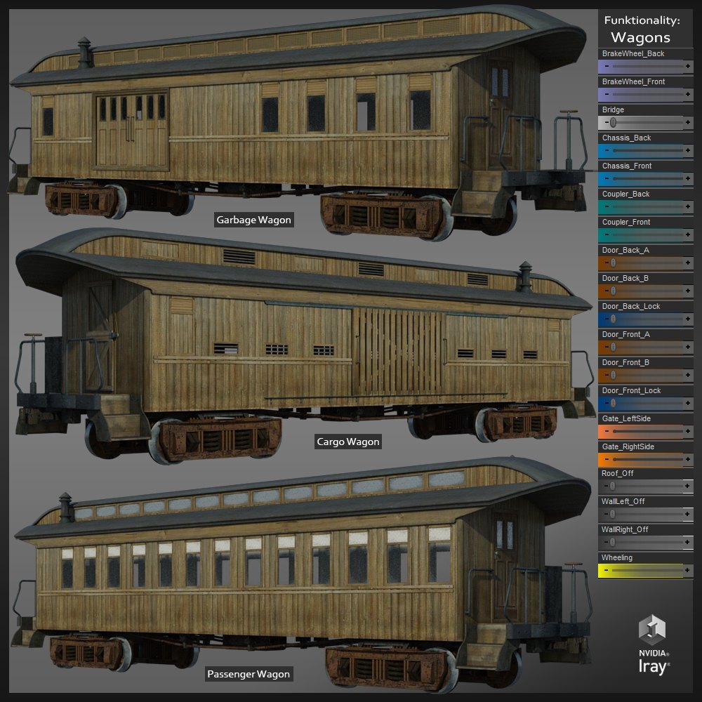 Western Train Wagons A by N/A