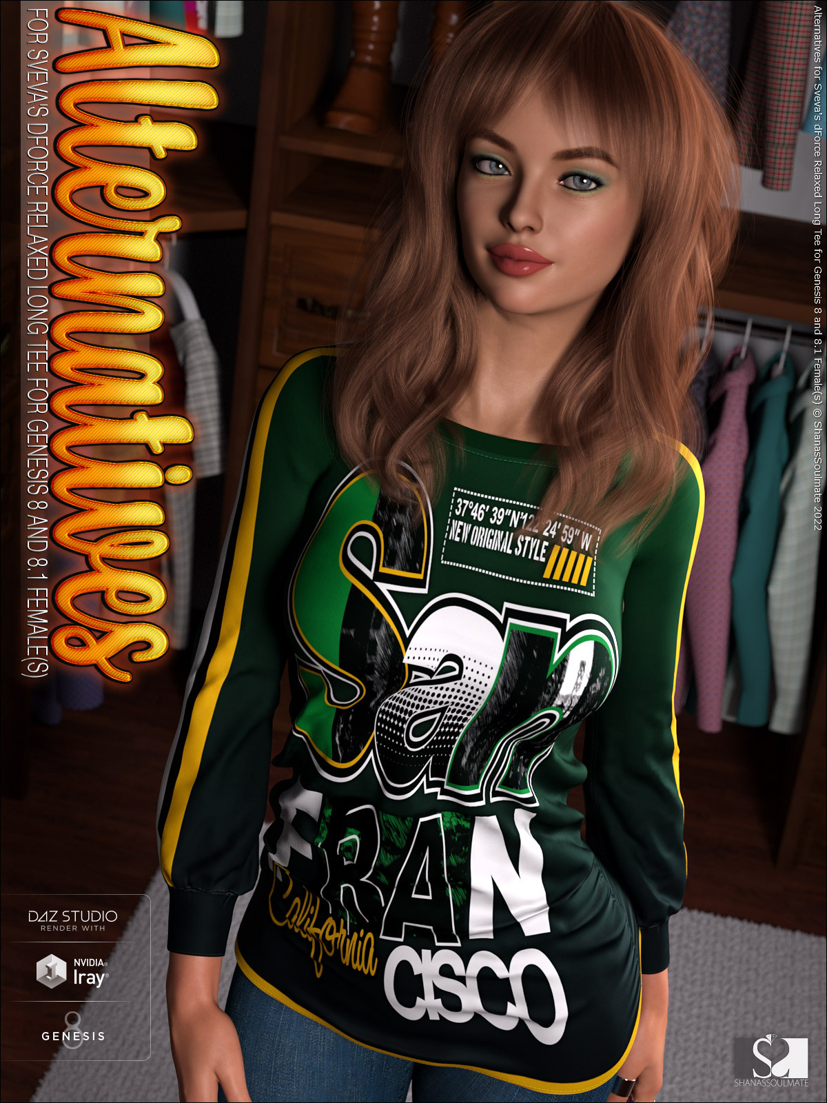 Alternatives for dForce Relaxed Long Tee for Genesis 8 and 8.1 Female(s) by N/A
