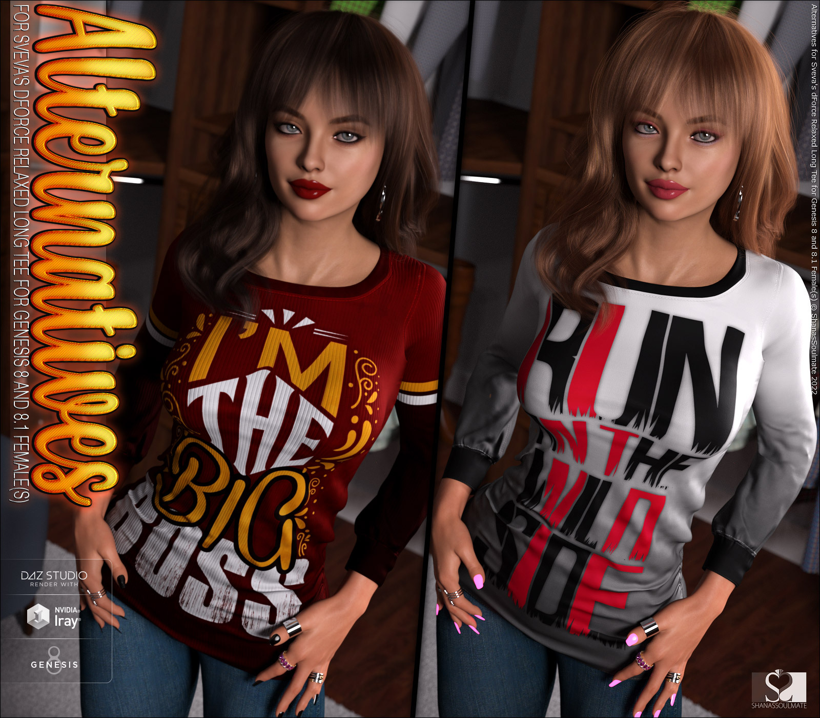 Alternatives for dForce Relaxed Long Tee for Genesis 8 and 8.1 Female(s) by N/A