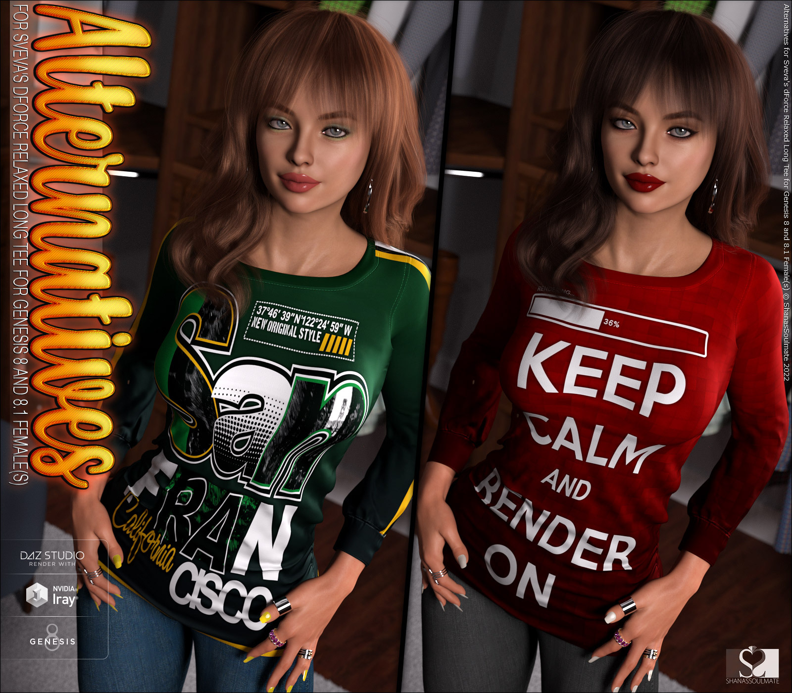 Alternatives for dForce Relaxed Long Tee for Genesis 8 and 8.1 Female(s) by N/A