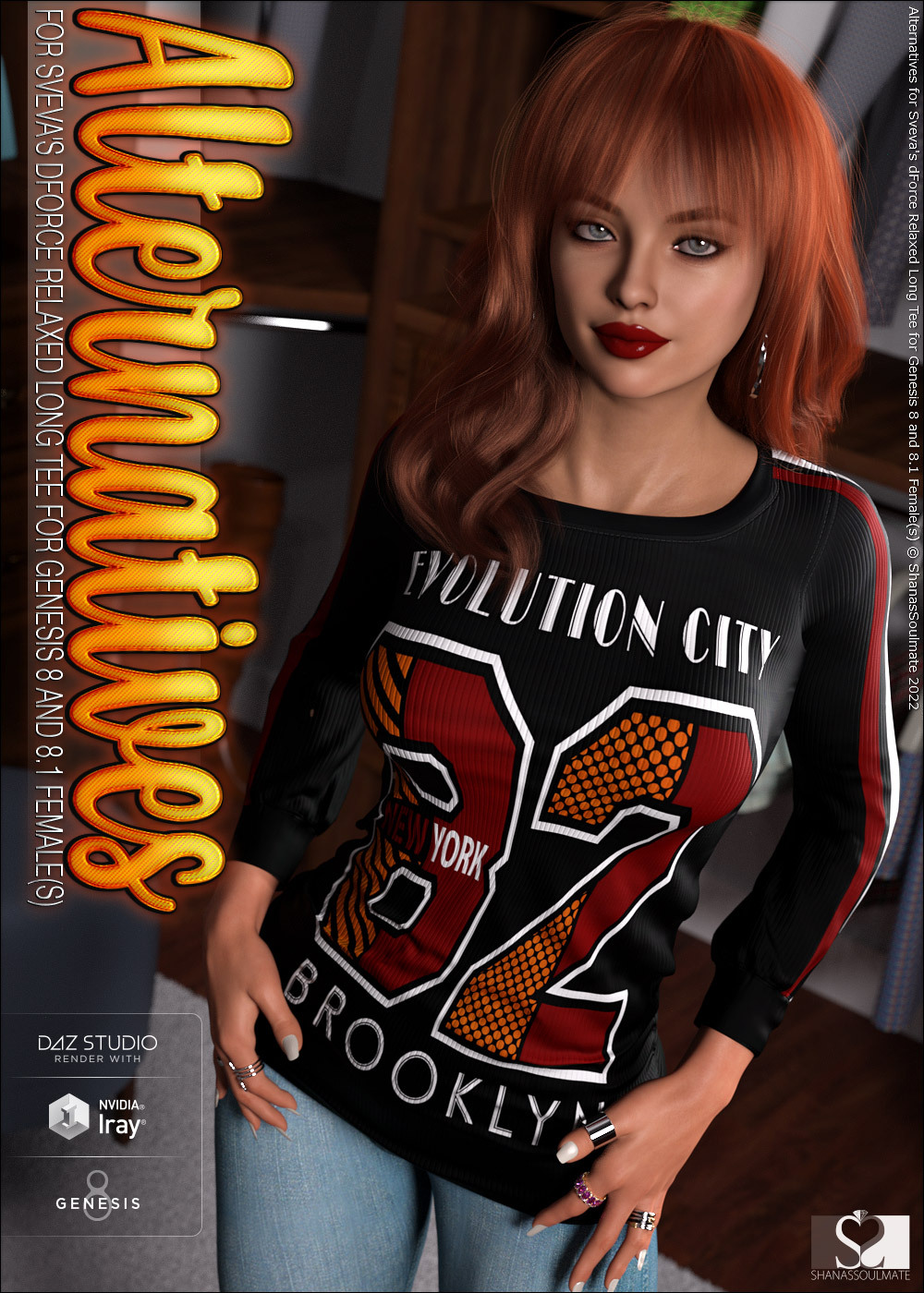 Alternatives for dForce Relaxed Long Tee for Genesis 8 and 8.1 Female(s) by N/A