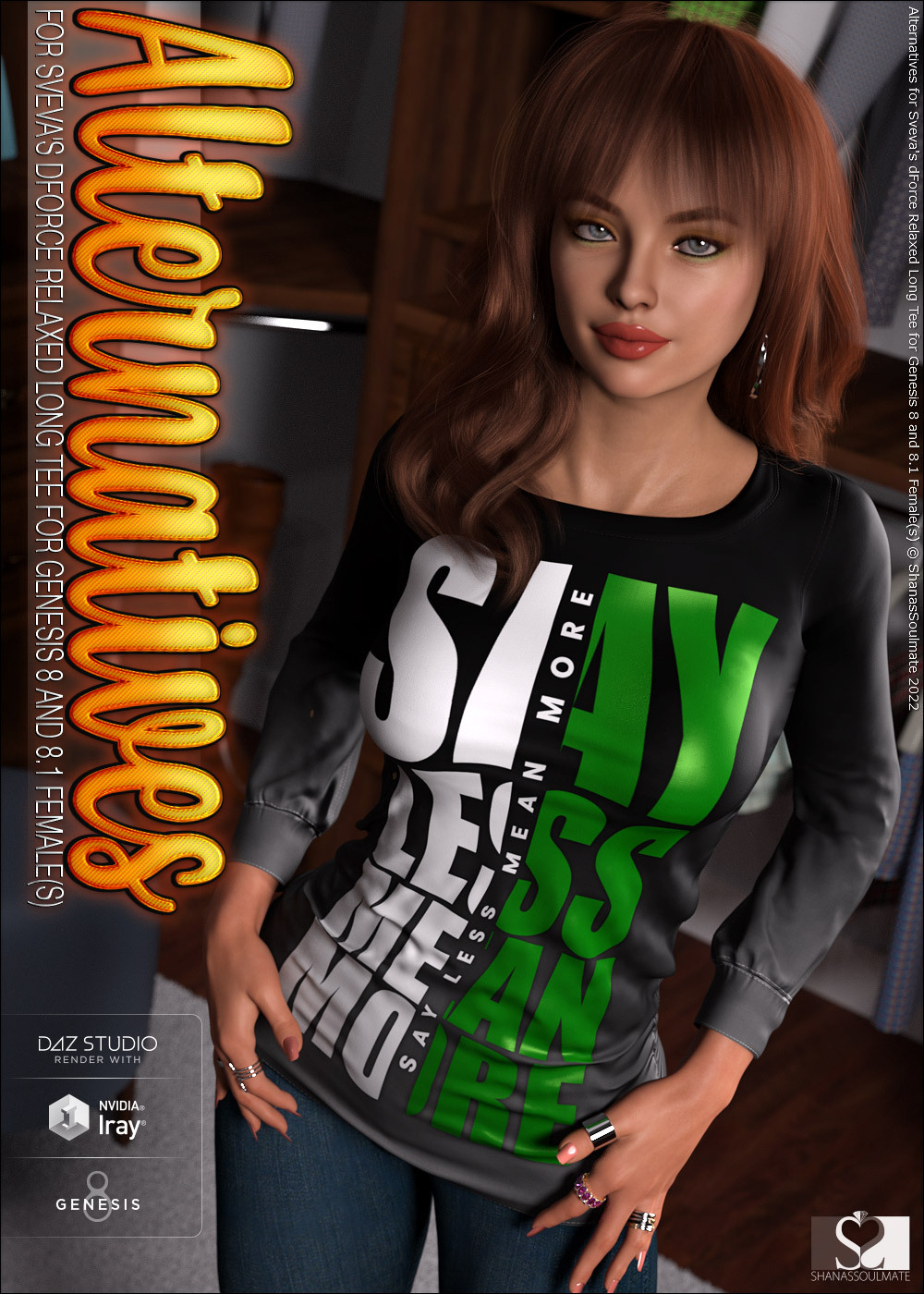 Alternatives for dForce Relaxed Long Tee for Genesis 8 and 8.1 Female(s) by N/A