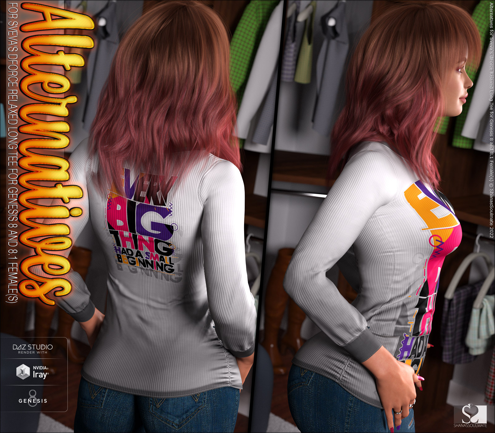 Alternatives for dForce Relaxed Long Tee for Genesis 8 and 8.1 Female(s) by N/A