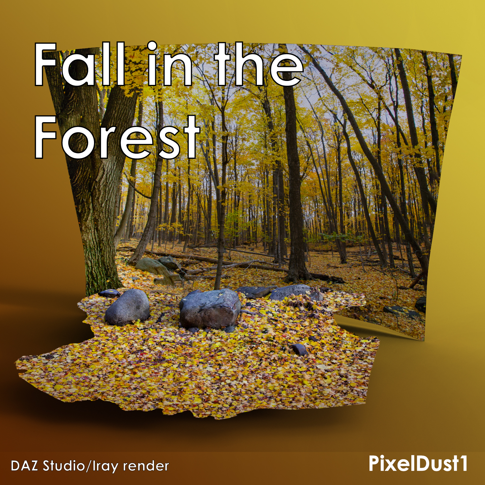 Fall in The Forest, a scene celebrating the fall season in a Canadian forest by N/A