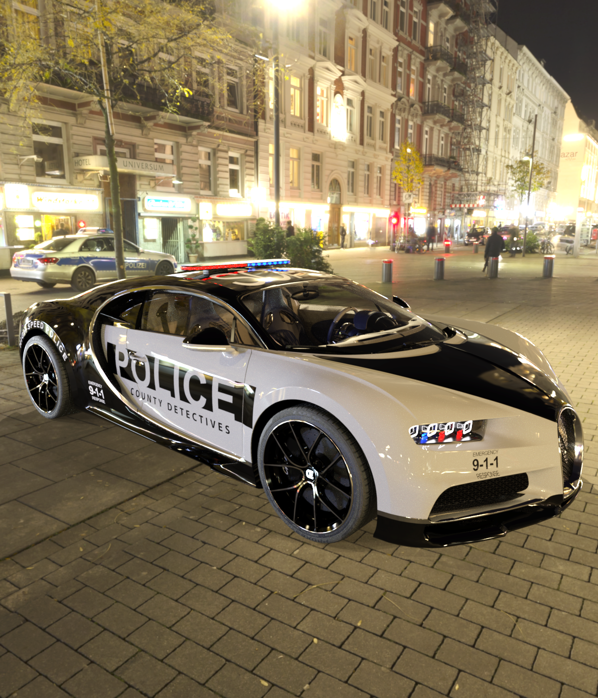 Police sports car for Daz and Poser by N/A