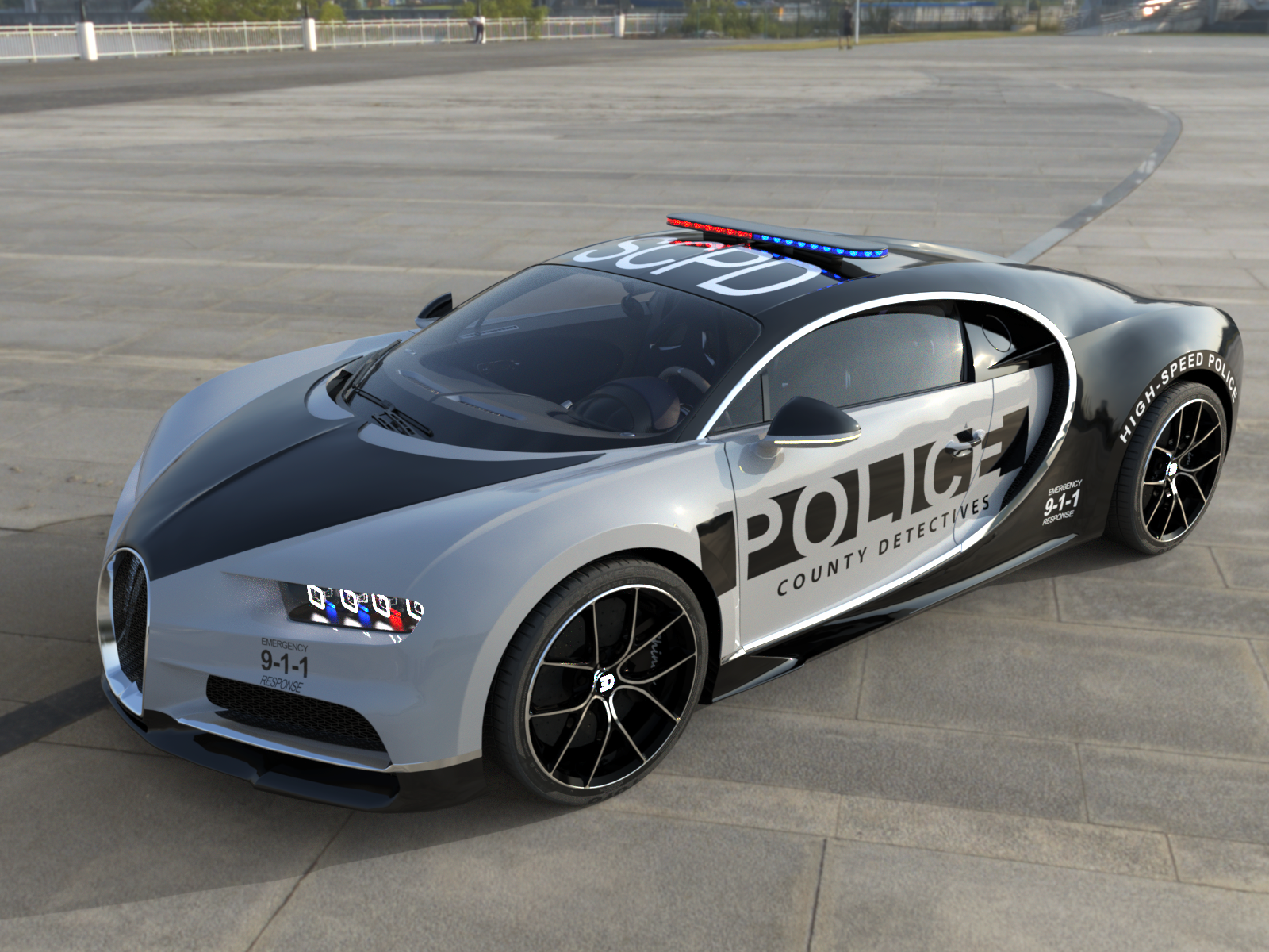 Police sports car for Daz and Poser by N/A