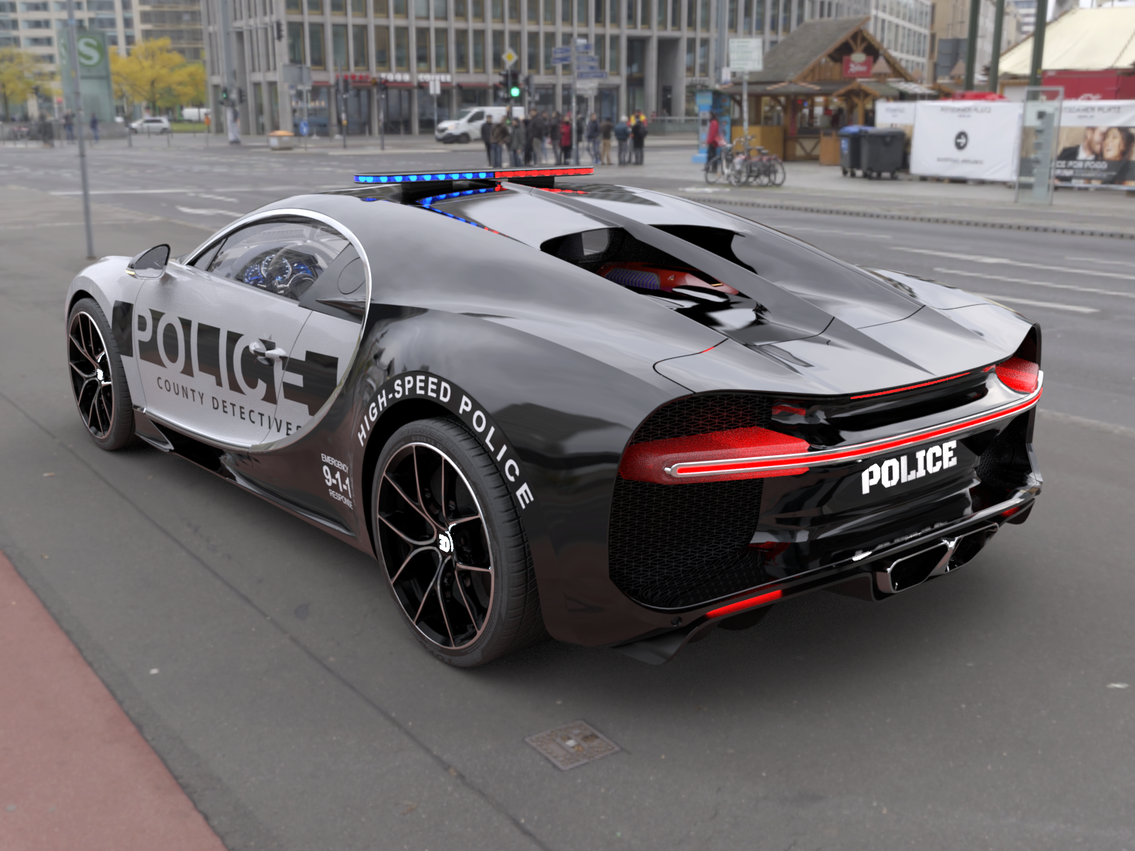 Police sports car for Daz and Poser by N/A