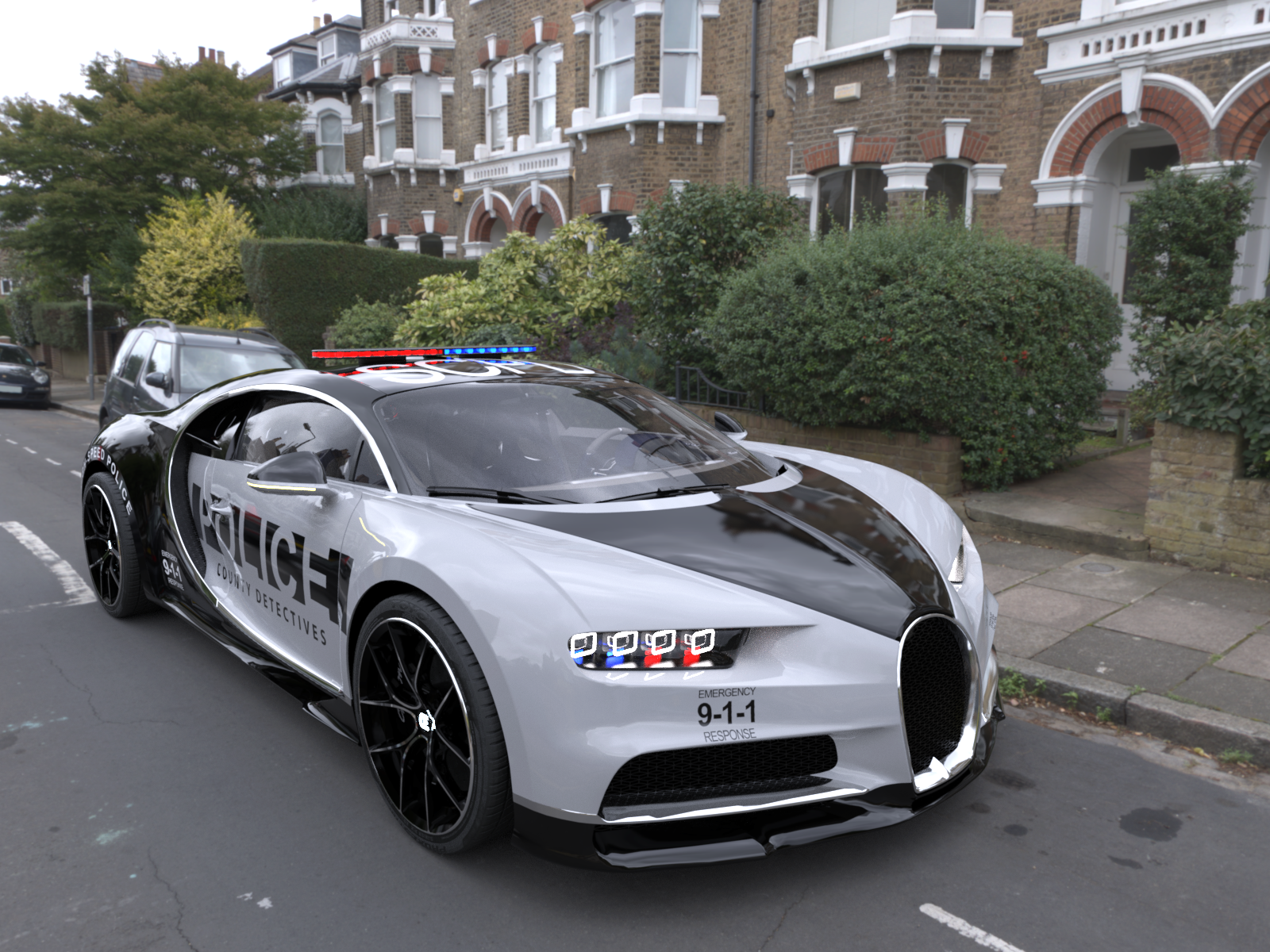 Police sports car for Daz and Poser by N/A