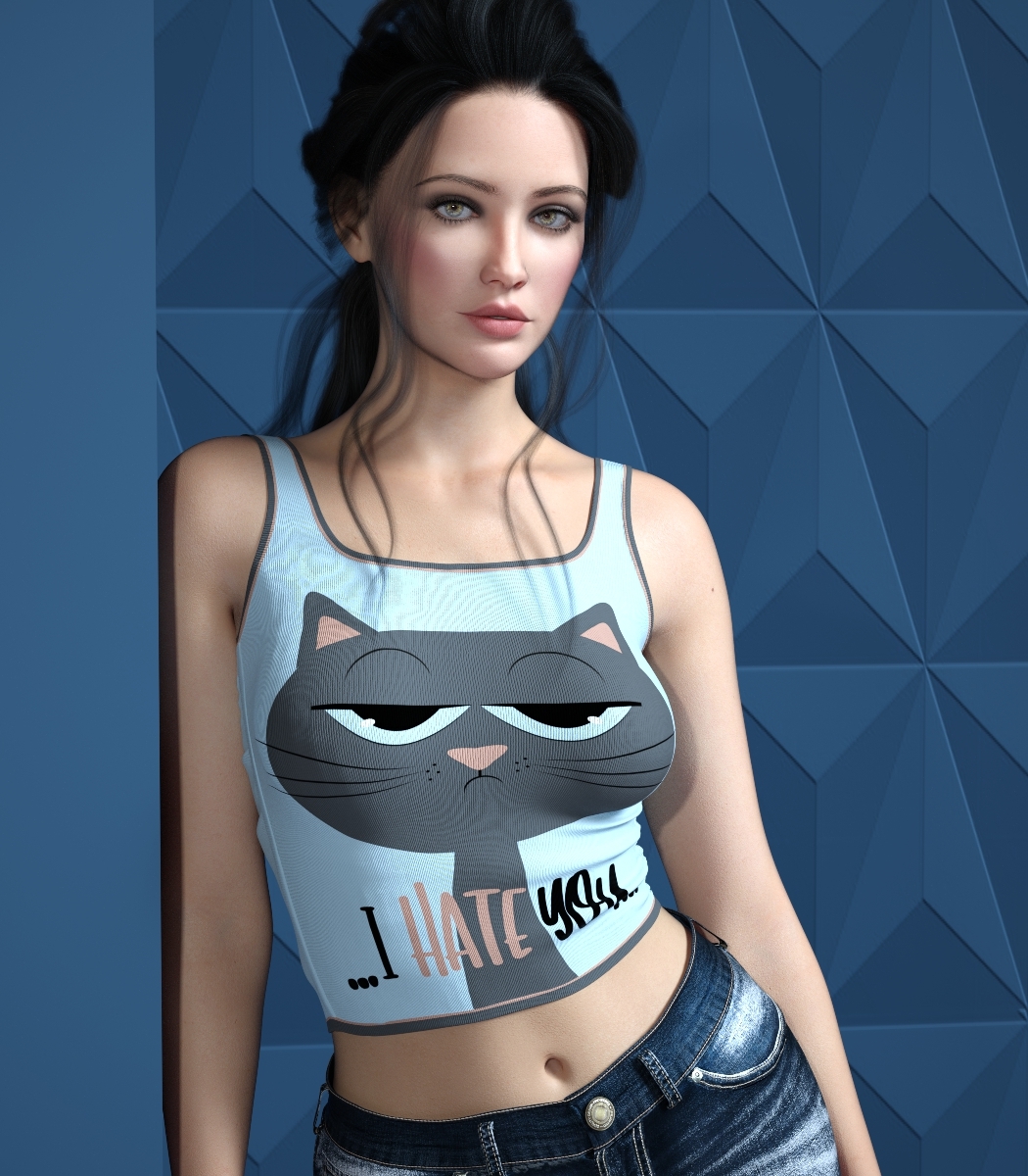7th Ave: dForce Straps Tank for Genesis 8Fs and G9 by N/A
