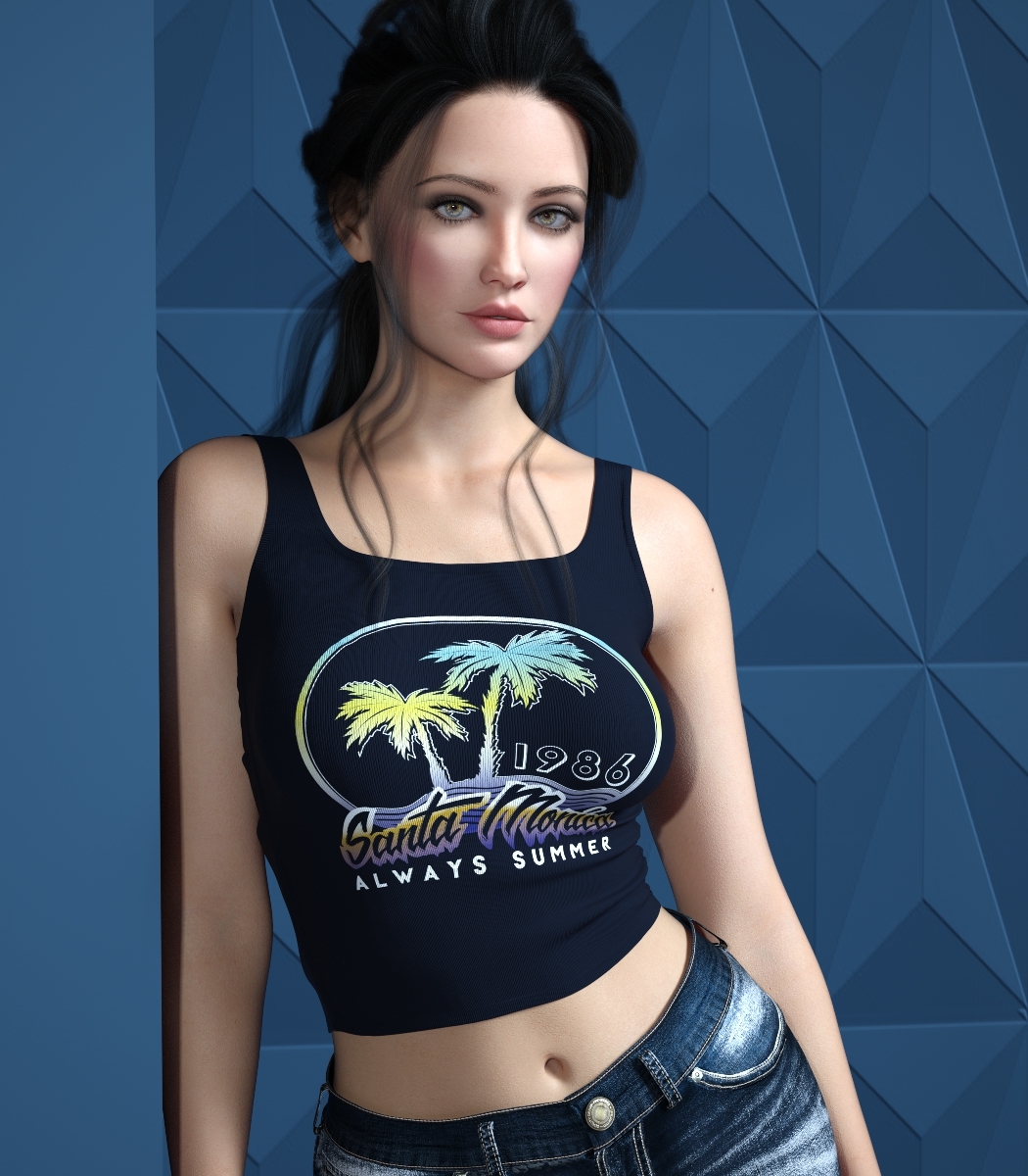 7th Ave: dForce Straps Tank for Genesis 8Fs and G9 by N/A