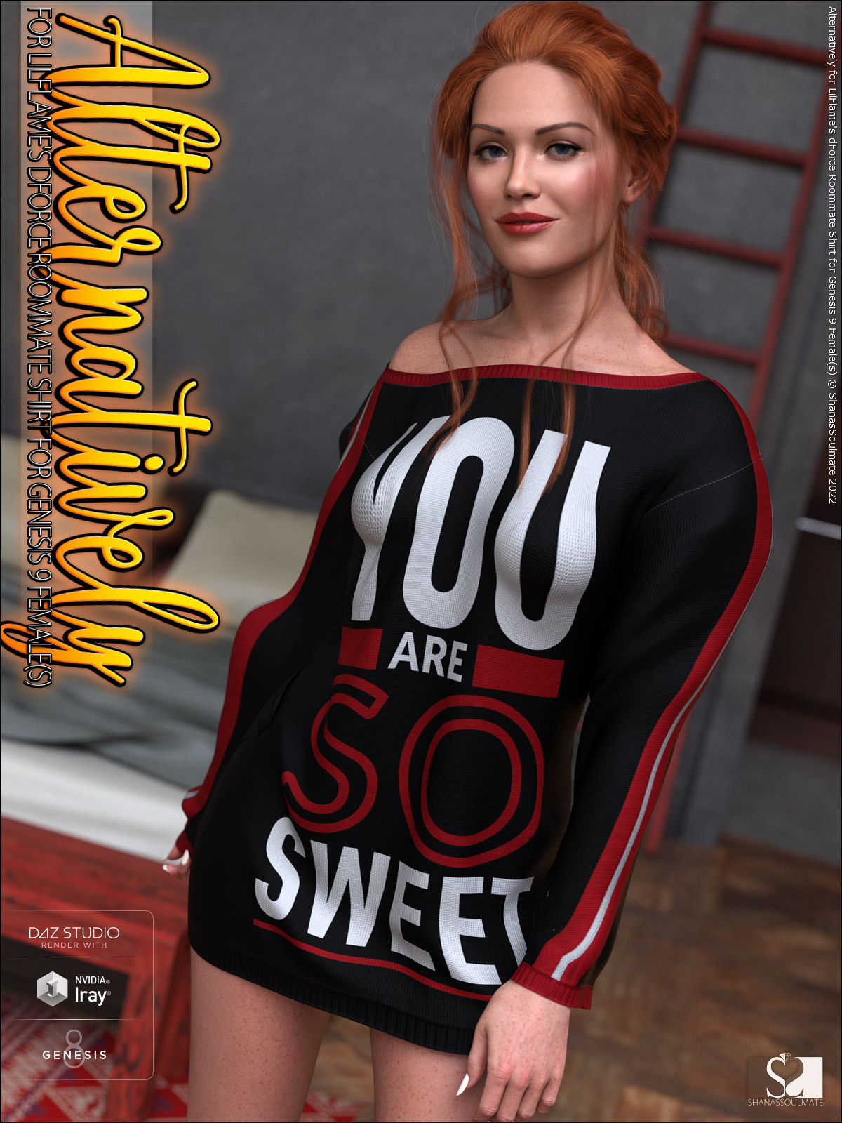 Alternatively for dForce Roommate Shirt for Genesis 9 Female(s) by N/A