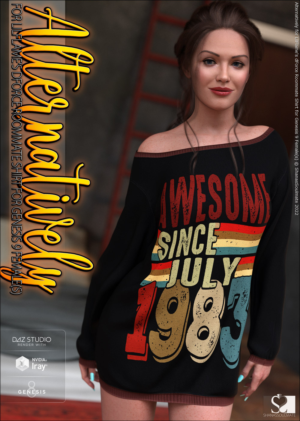 Alternatively for dForce Roommate Shirt for Genesis 9 Female(s) by N/A