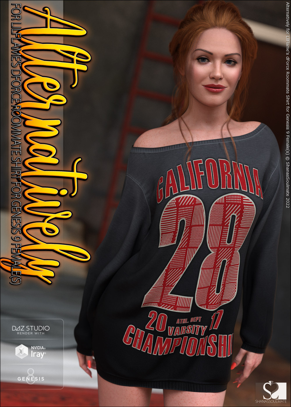 Alternatively for dForce Roommate Shirt for Genesis 9 Female(s) by N/A