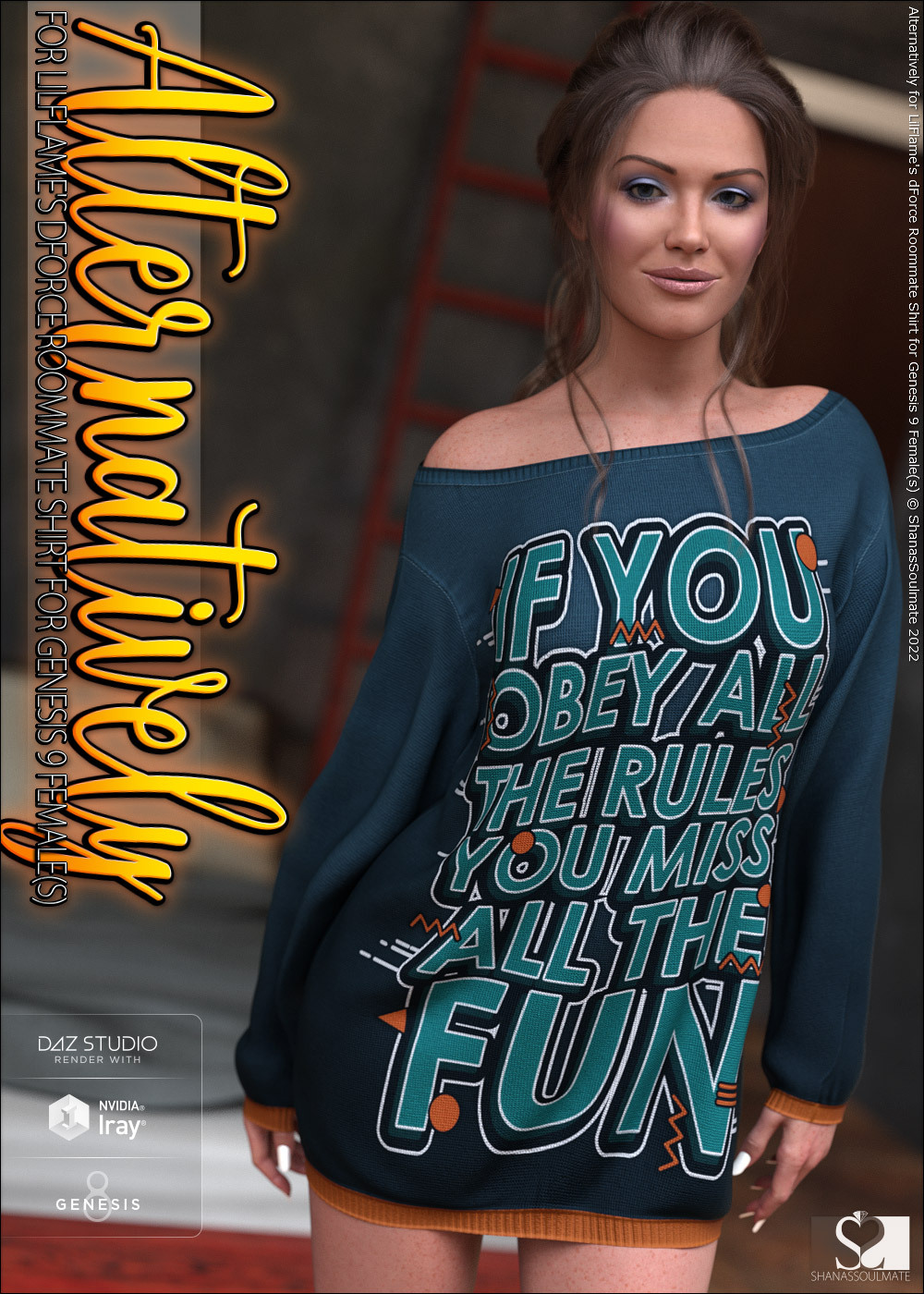 Alternatively for dForce Roommate Shirt for Genesis 9 Female(s) by N/A