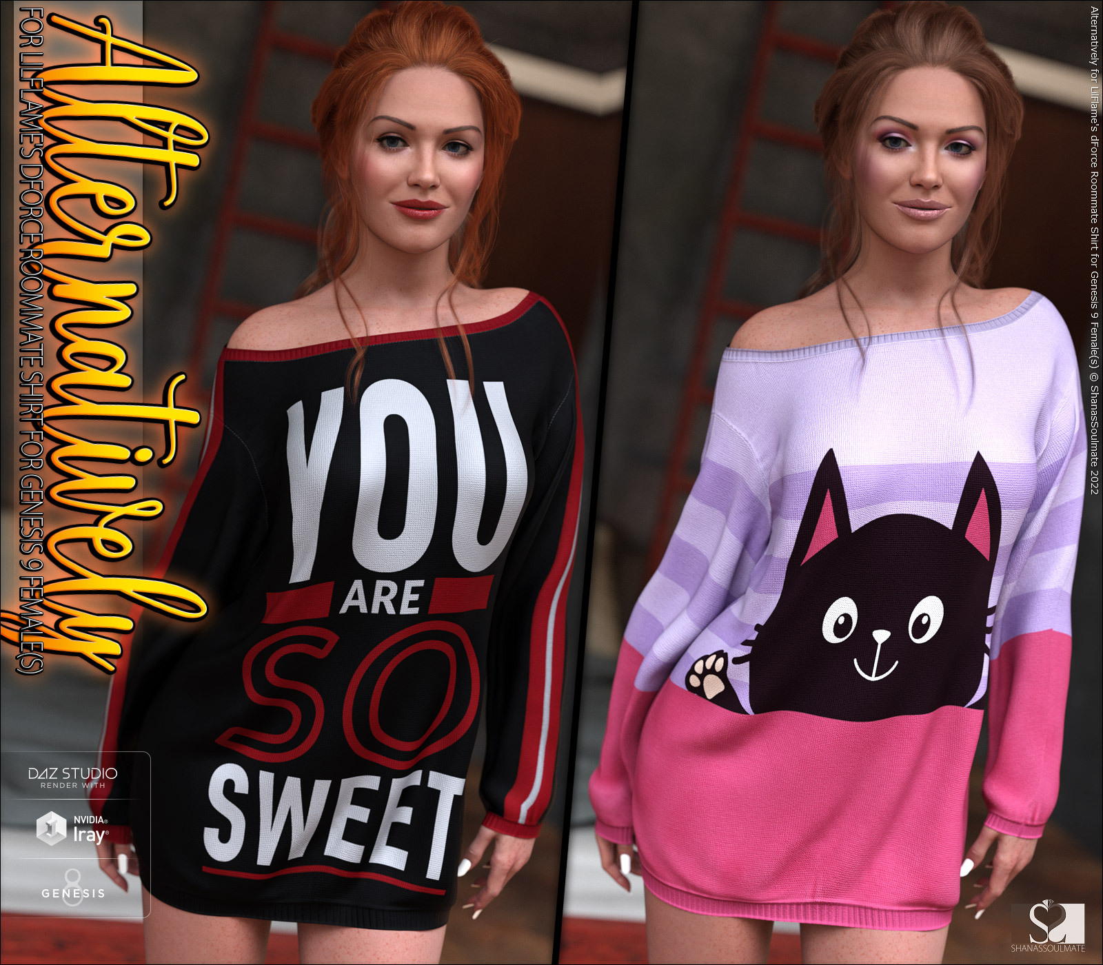 Alternatively for dForce Roommate Shirt for Genesis 9 Female(s) by N/A