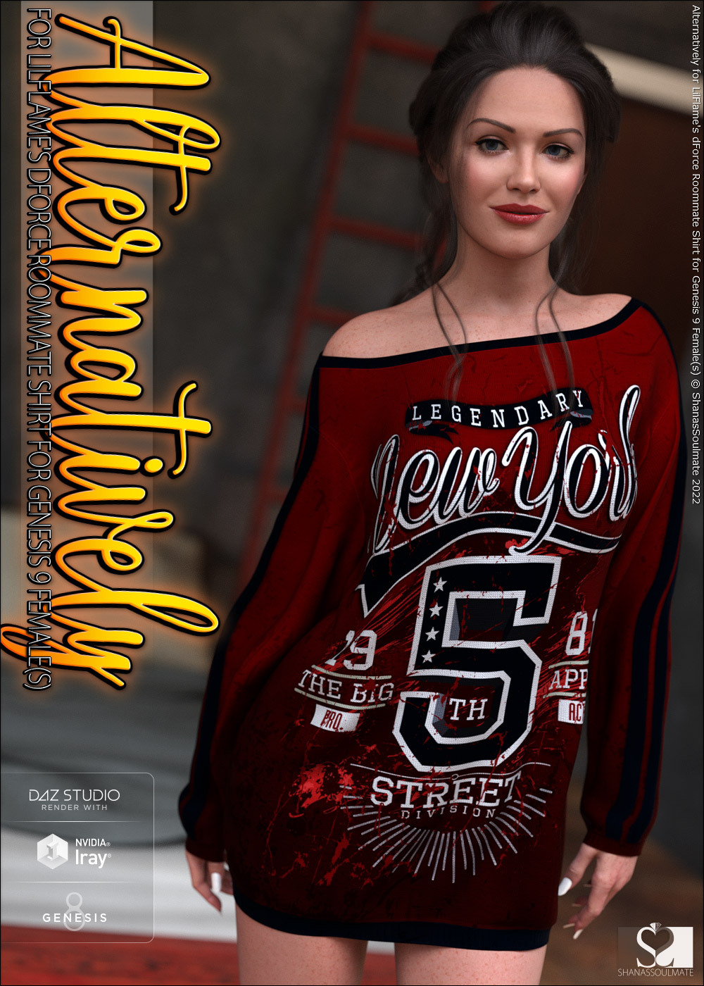 Alternatively for dForce Roommate Shirt for Genesis 9 Female(s) by N/A