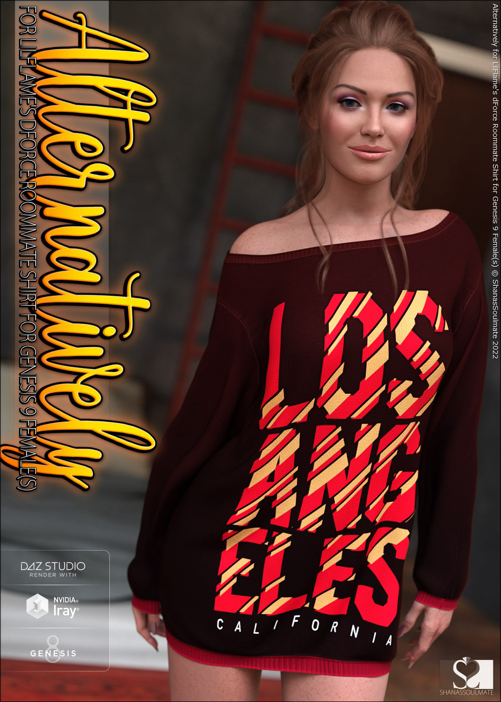 Alternatively for dForce Roommate Shirt for Genesis 9 Female(s) by N/A