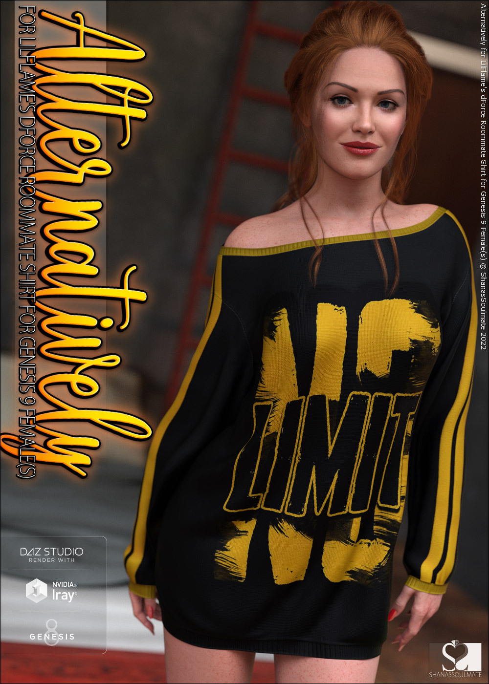 Alternatively for dForce Roommate Shirt for Genesis 9 Female(s) by N/A
