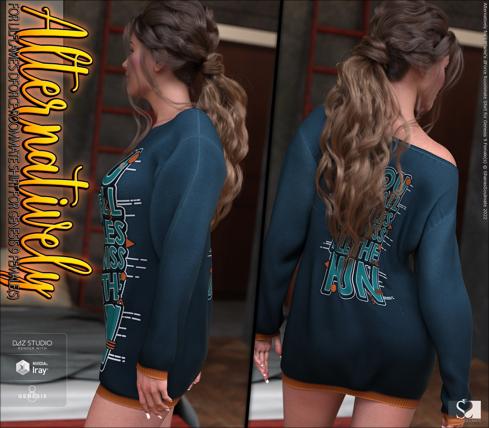 Alternatively for dForce Roommate Shirt for Genesis 9 Female(s) by N/A