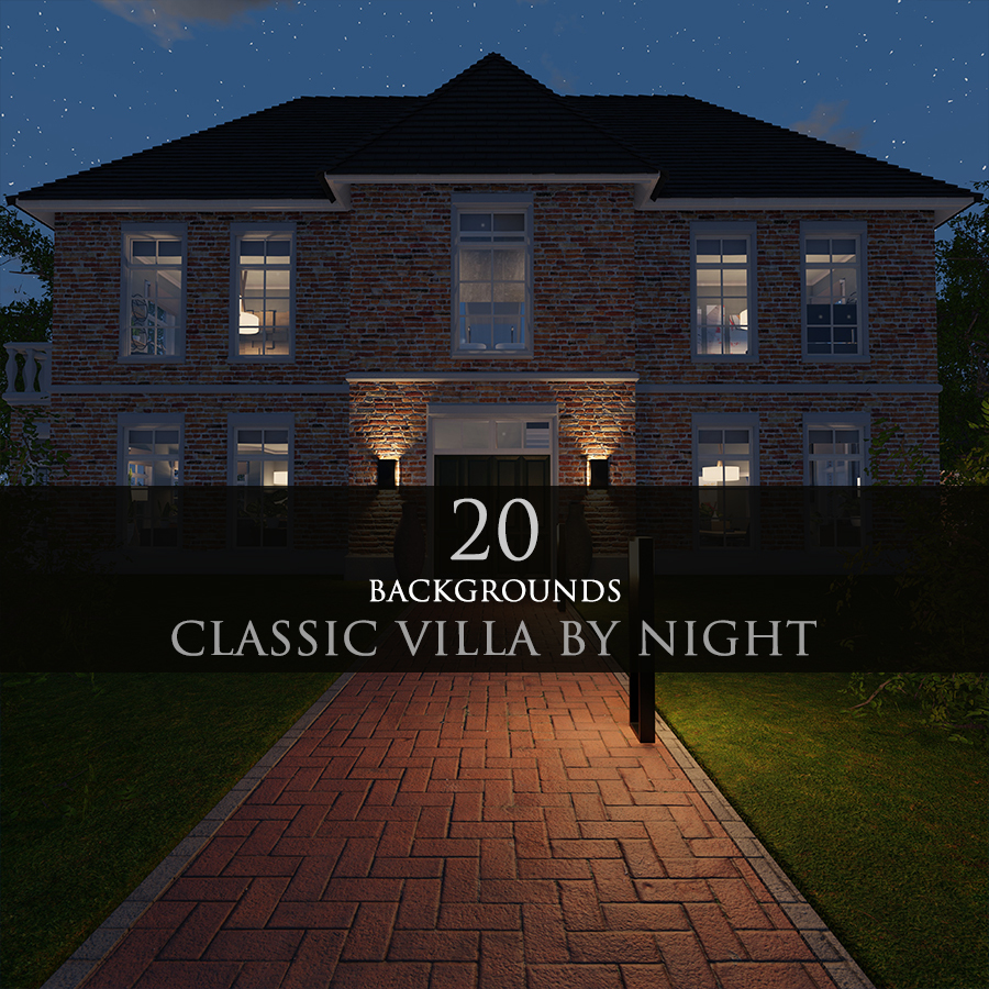 Classic Villa By Night by N/A