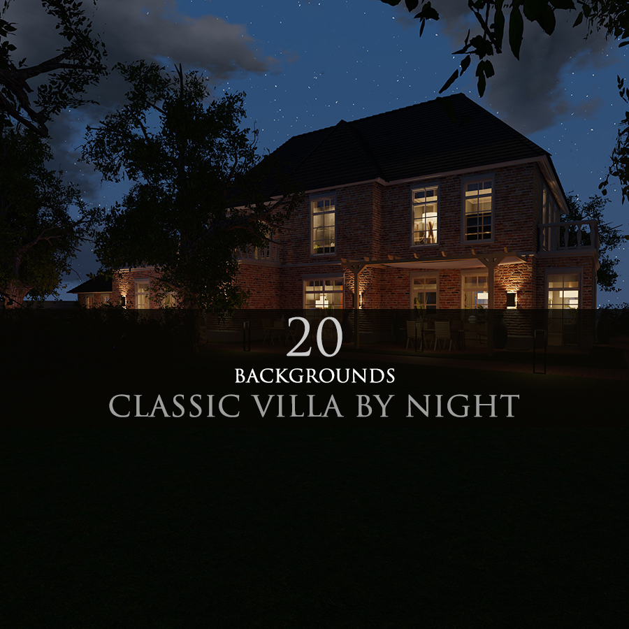 Classic Villa By Night by N/A