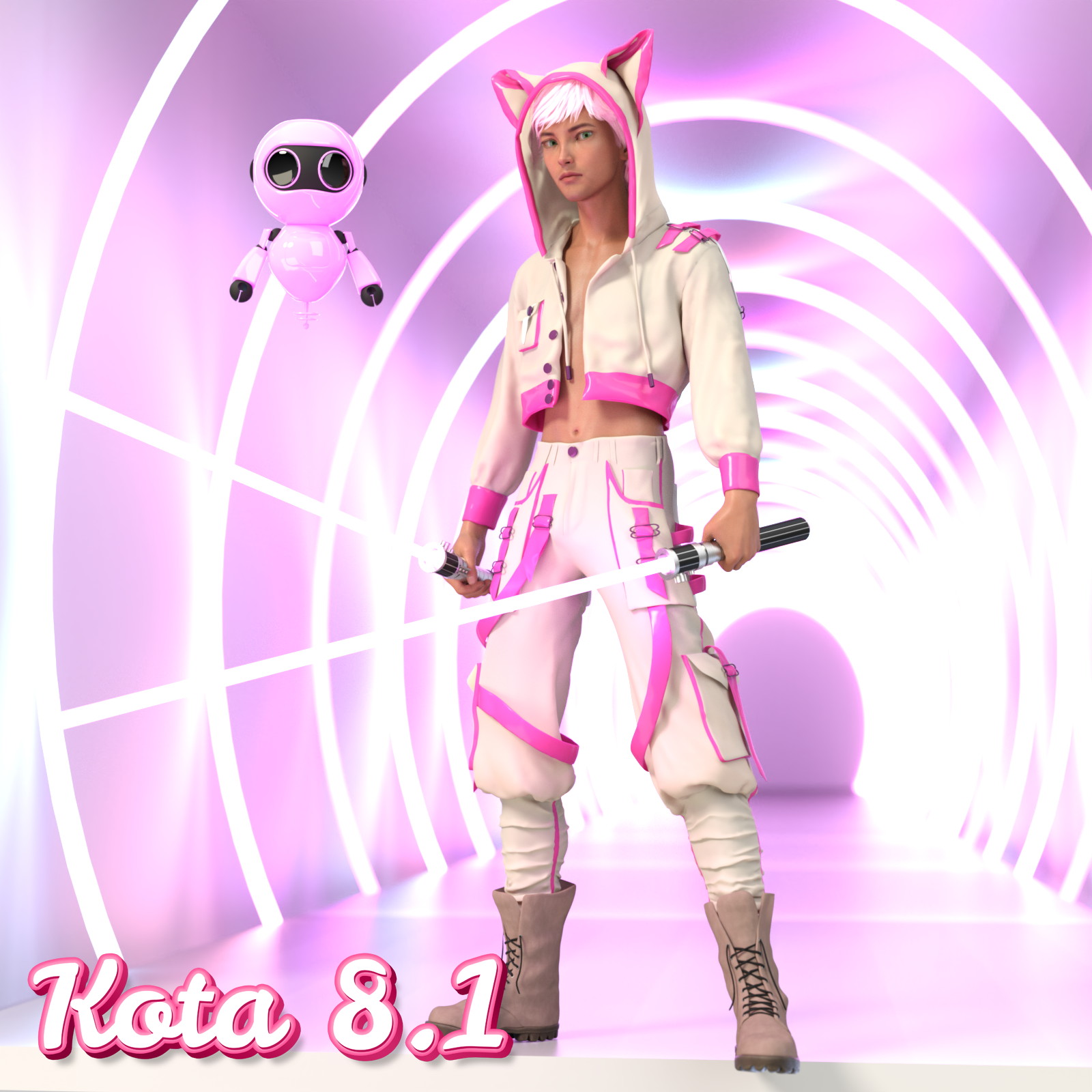 dForce Neko Outfit for Genesis 8 Male by N/A