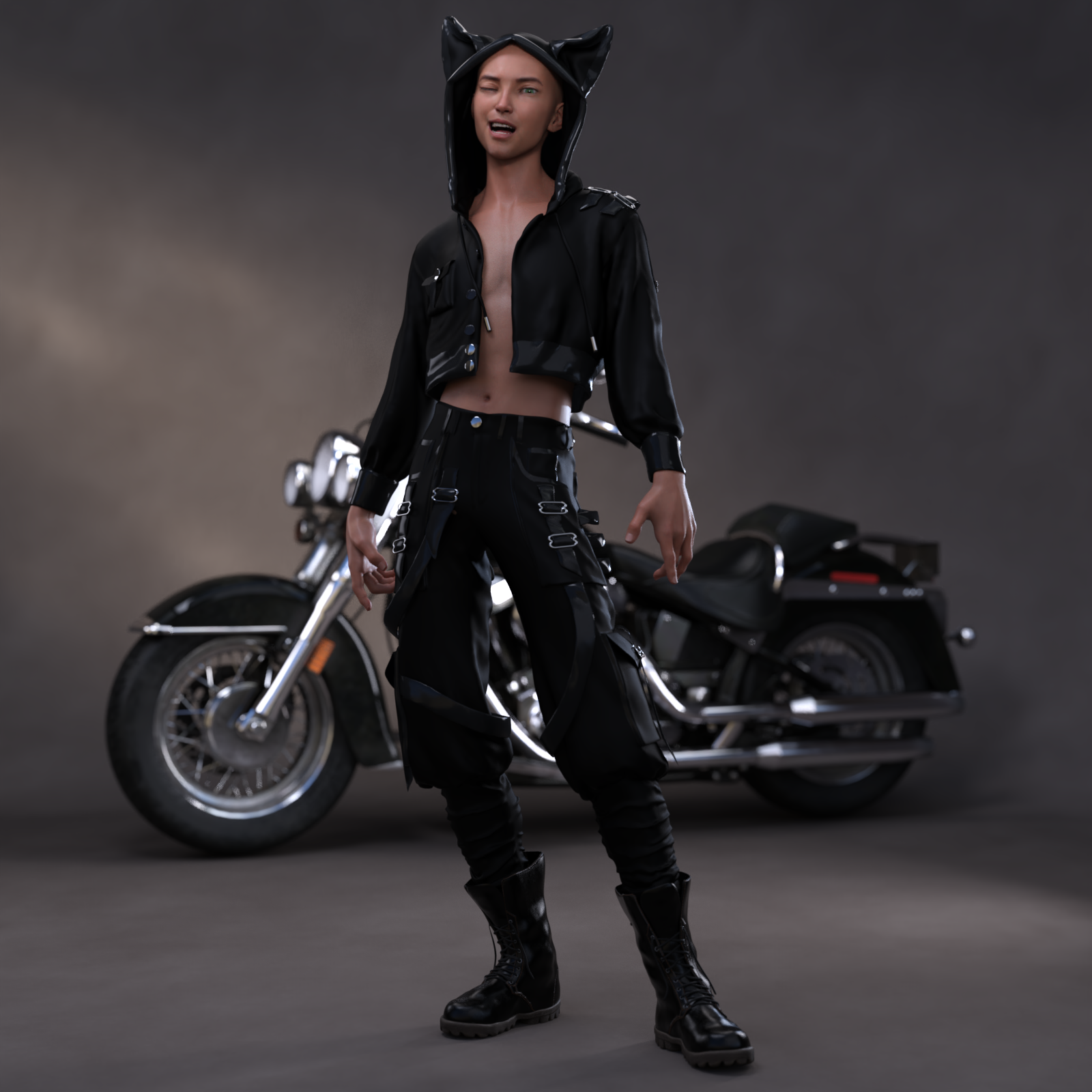 dForce Neko Outfit for Genesis 8 Male by N/A
