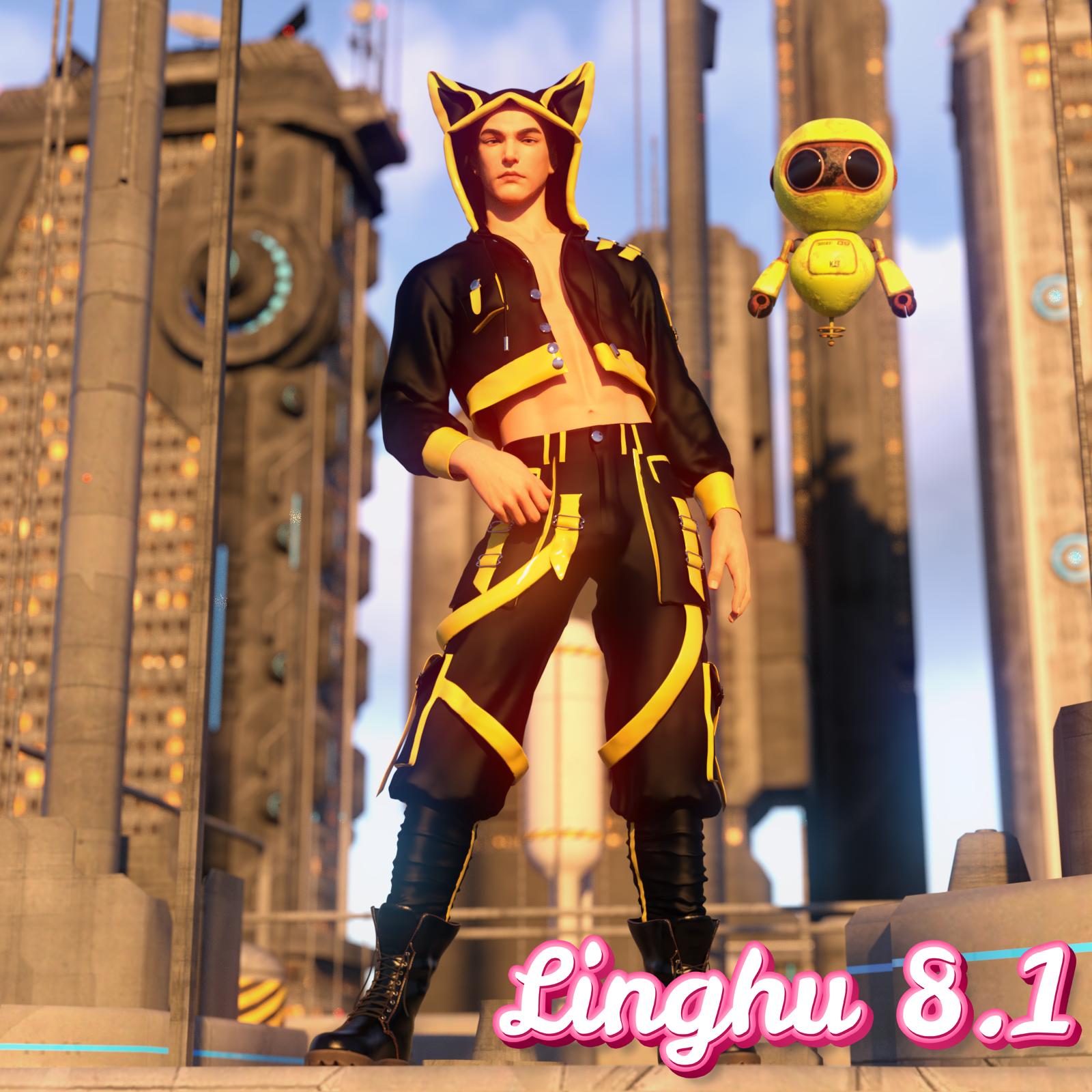 dForce Neko Outfit for Genesis 8 Male by N/A