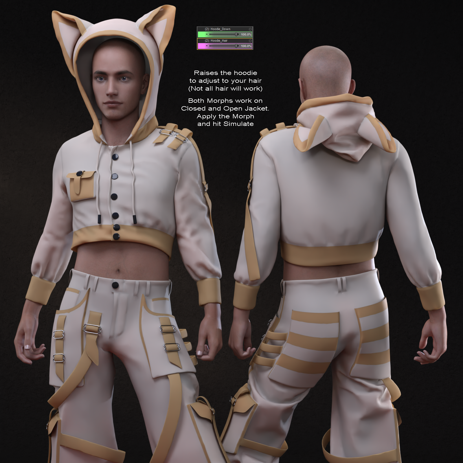 dForce Neko Outfit for Genesis 8 Male by N/A