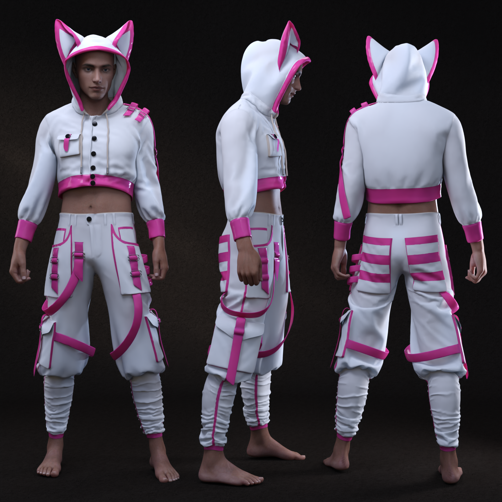dForce Neko Outfit for Genesis 8 Male by N/A