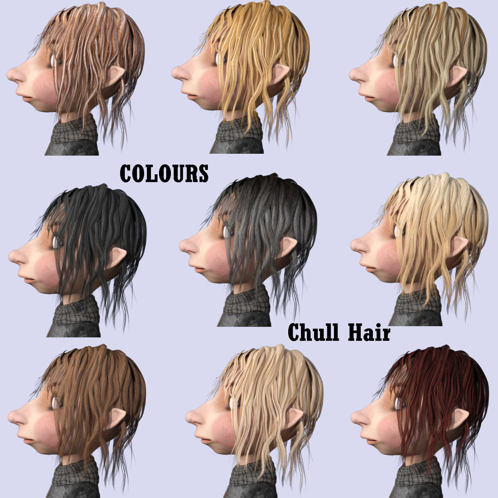 COLOURS for Chull Hair in Daz Studio by N/A