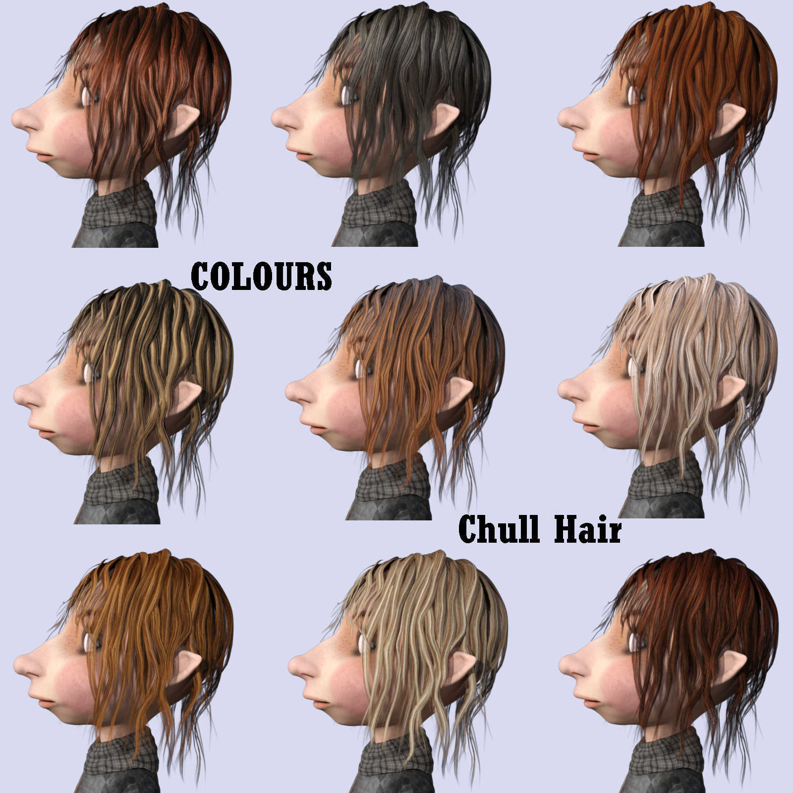COLOURS for Chull Hair in Daz Studio by N/A