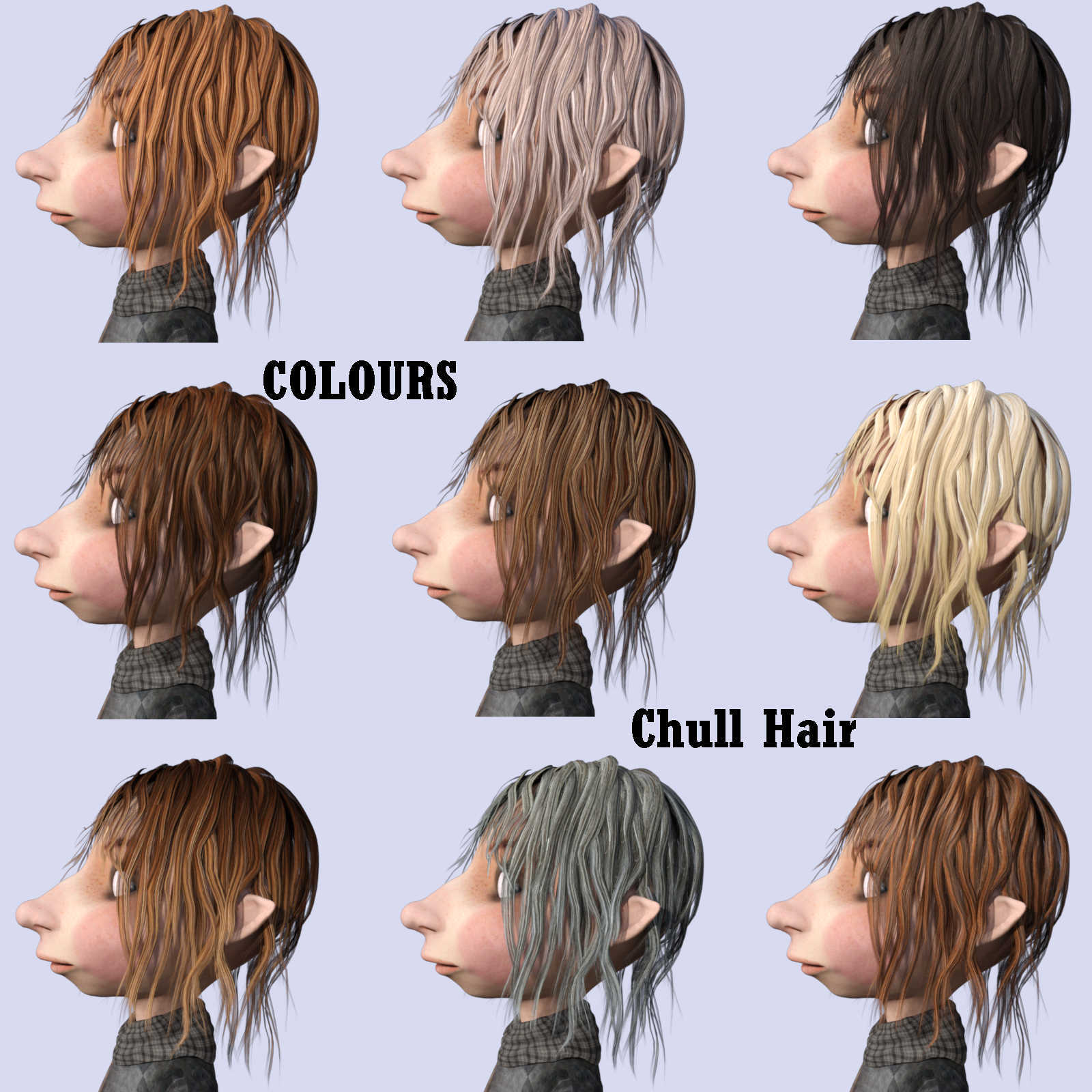 COLOURS for Chull Hair in Daz Studio by N/A