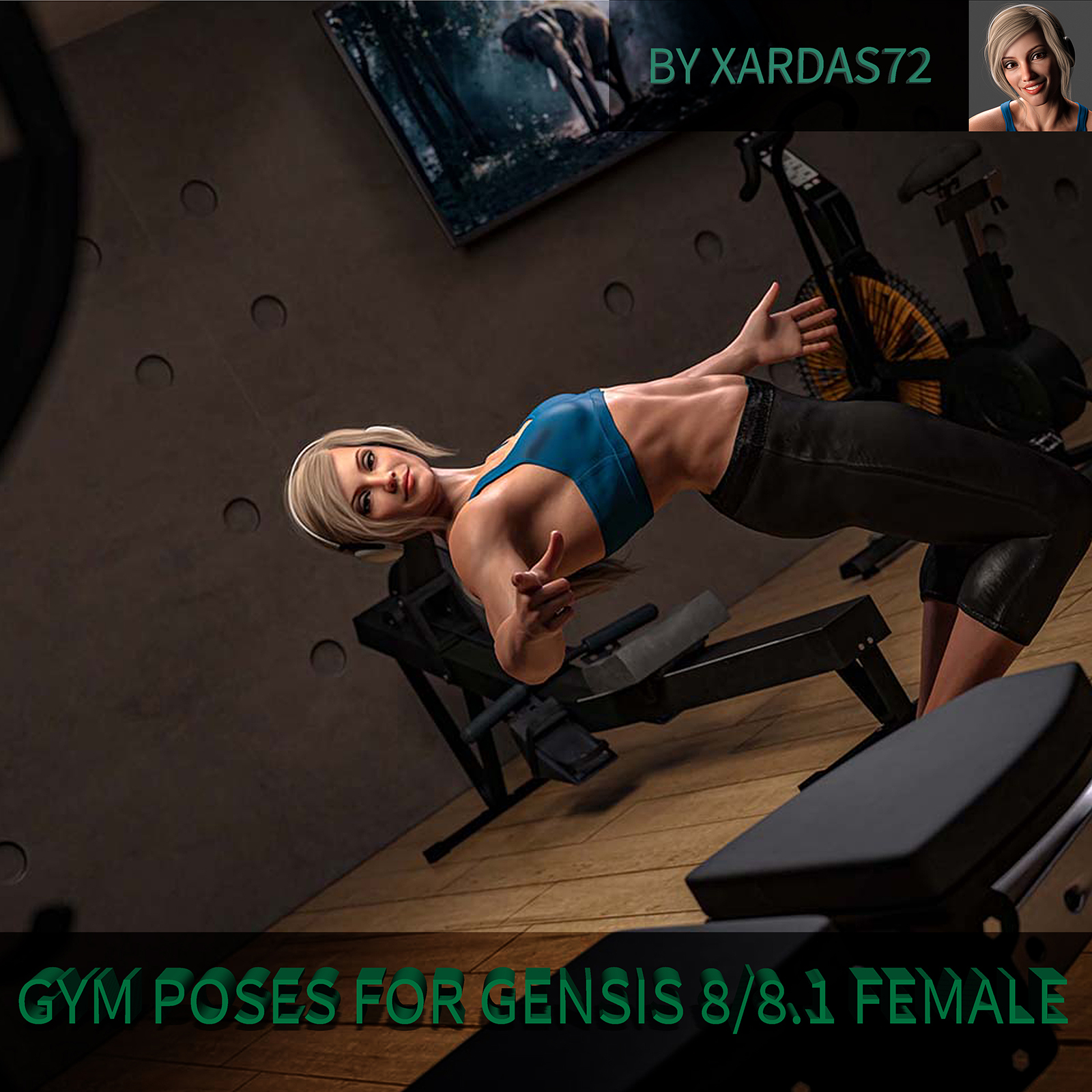 Gym Poses For Genesis 8 and 8.1 Female by N/A