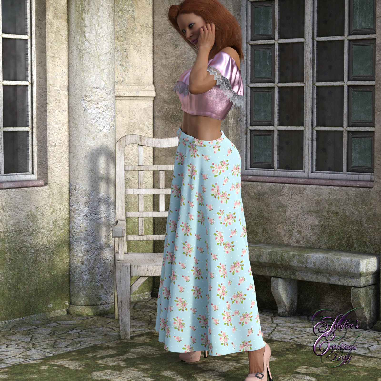 Rose Garden for dForce Skirts by N/A